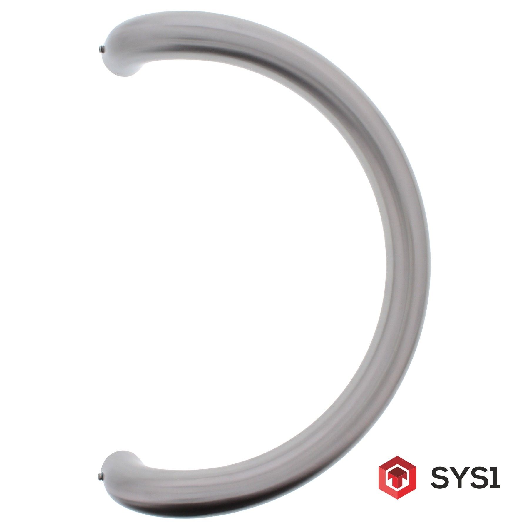 ToniTec SYS1 Türgriff Stoßgriff C-Form Edelstahl inkl. Befestigung 300 mm, Griff, Manschette, Griff, Manschette, Griff, Manschette