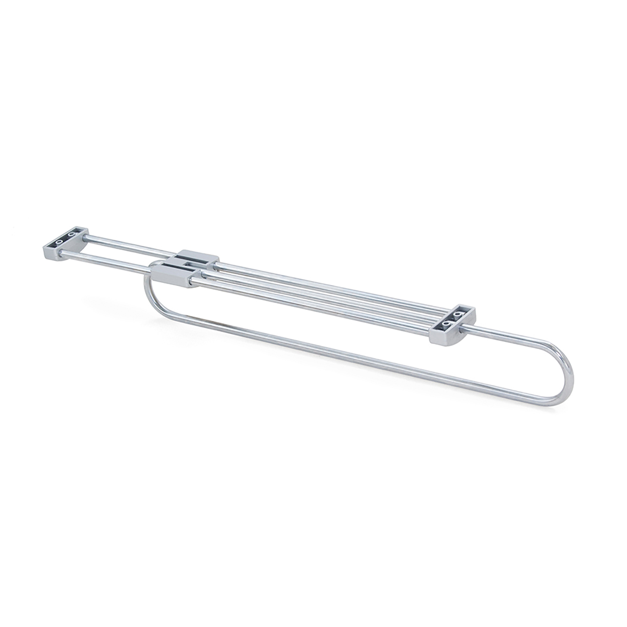 Emuca ausziehbare Kleiderstange für Schränke 350 mm Kunststoff Stahl verchromt, Handrail, Stair Rod, Metall, Poliertes Chrom, Montagehalterung