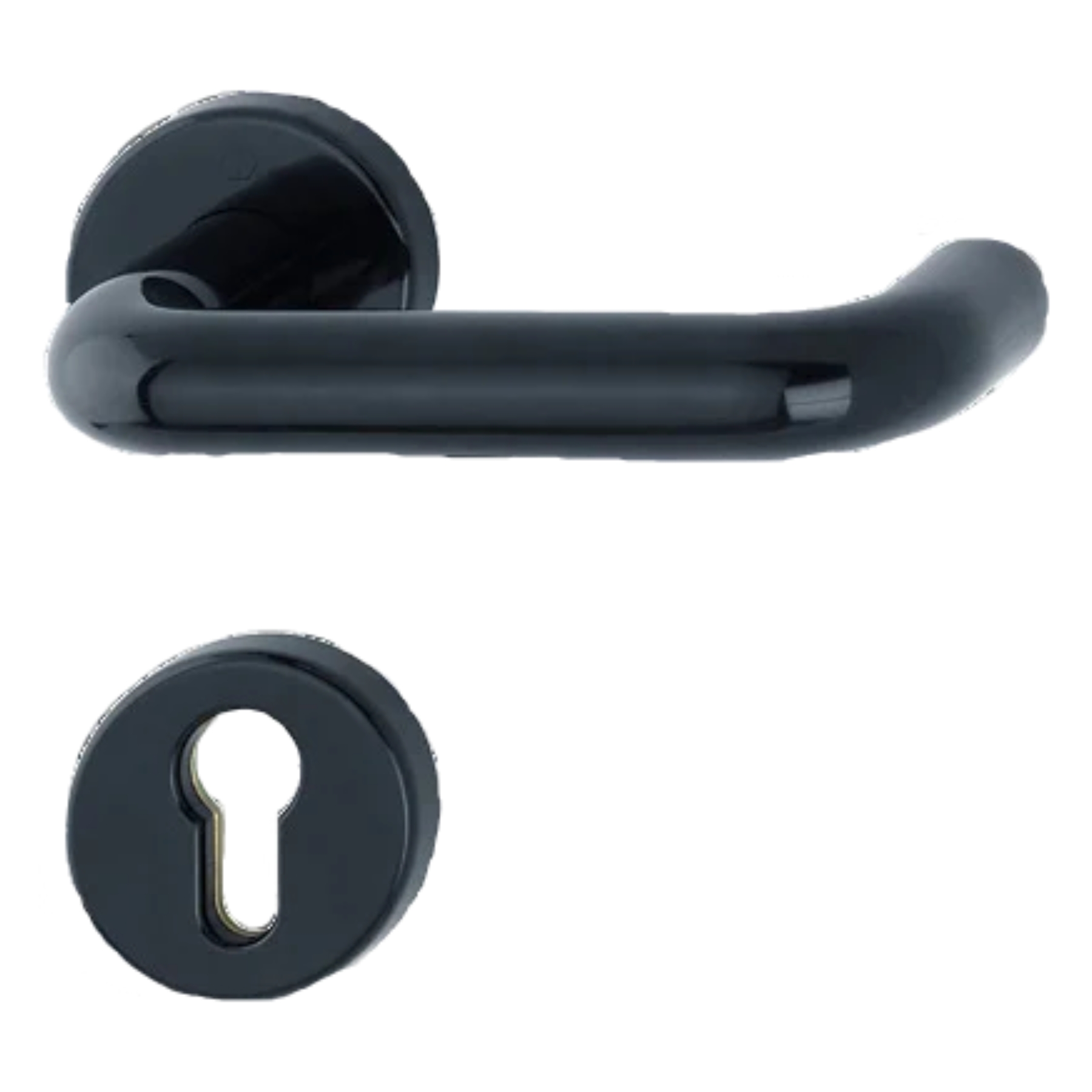 [BA] Hoppe FS-Rosetten-Grt. Paris, 726035 FS-K138/15/15S F9005, 9, PZ 40-66, Türdriegel, Abschlussblech, Runder Türdrücker, Metallarmatur, Stativer Türknopf