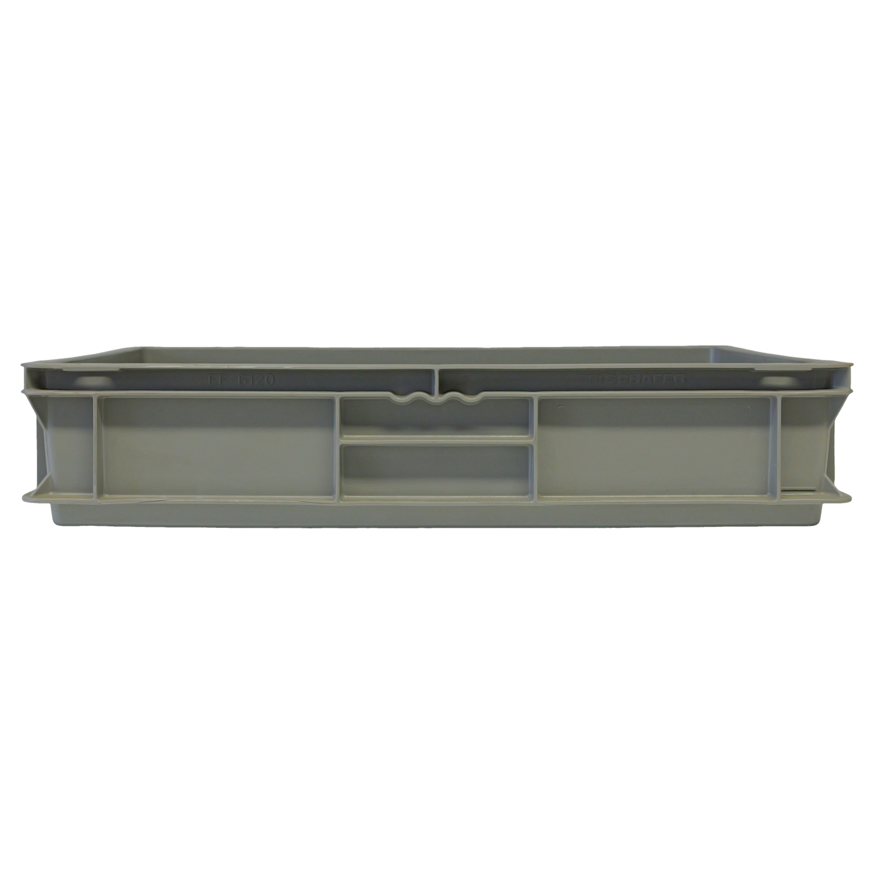 Euro Box SSI Schäfer EF 6140, 26,8 l, Traglast bis 20kg, Euronorm, stapelbar, Durchfassgriff, L 600 x B 400 x H 140 mm, Schubladenbox, Aufbewahrungsbox, Organizer, Schublade, Plastikbox