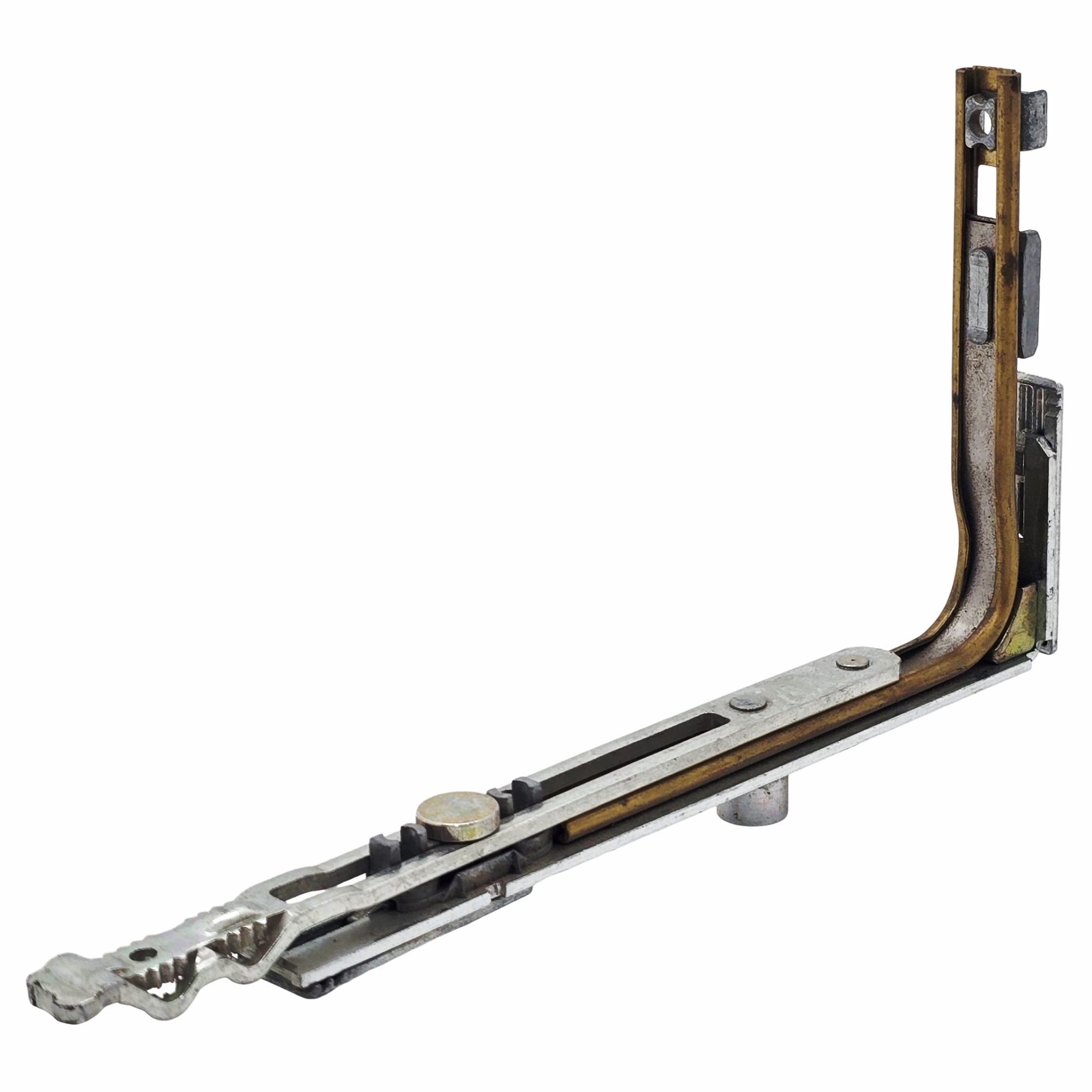 [BA] Aubi Eckumlenkung UK, Altteil, elektrisches Bauteil, Verbindung, Schieber, braun Messing, Metallbeschlag