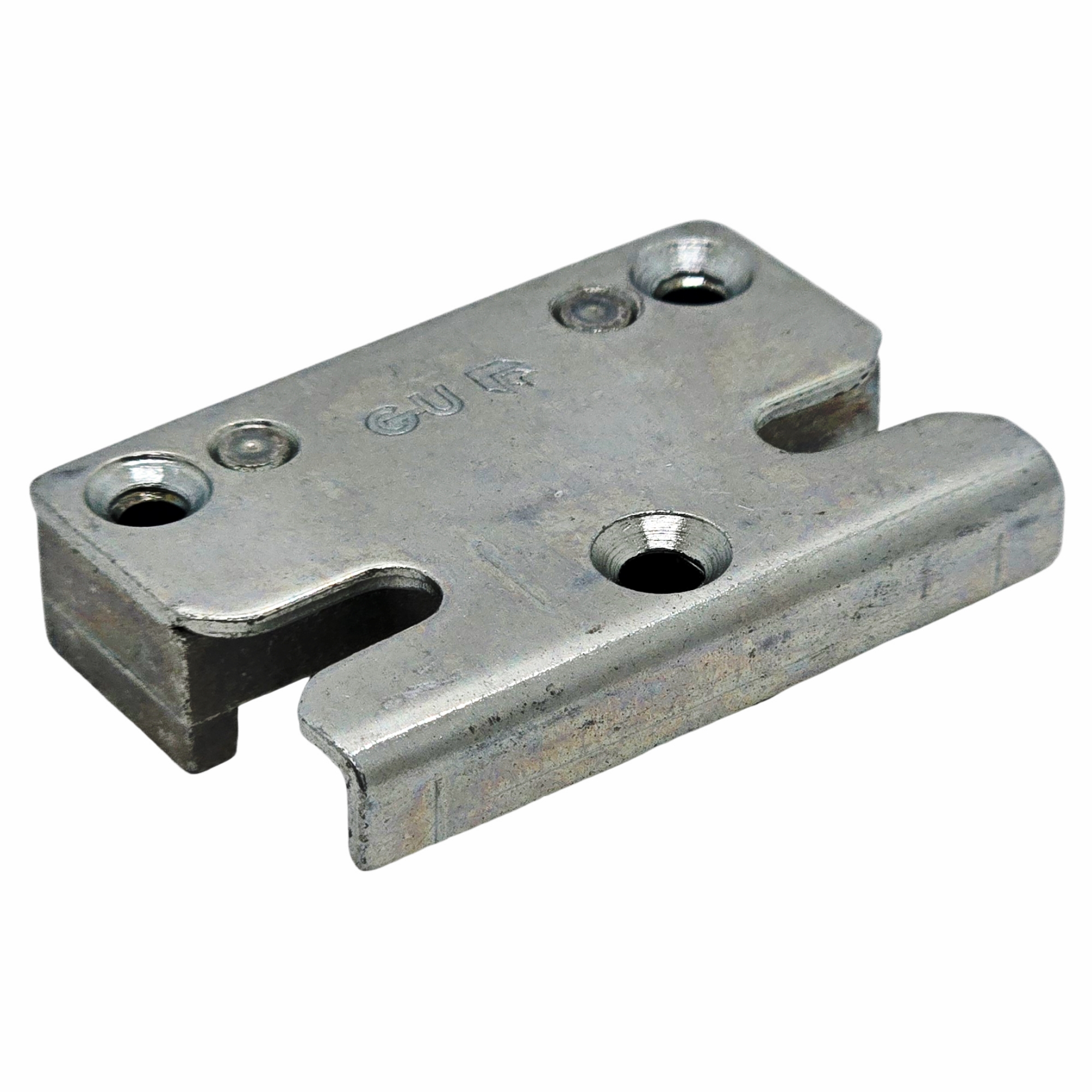 [BA] GU Sicherheitsschließblech 9-40366 Gr 03, metallteil, halterung, stahlstück, löcher, montageblock
