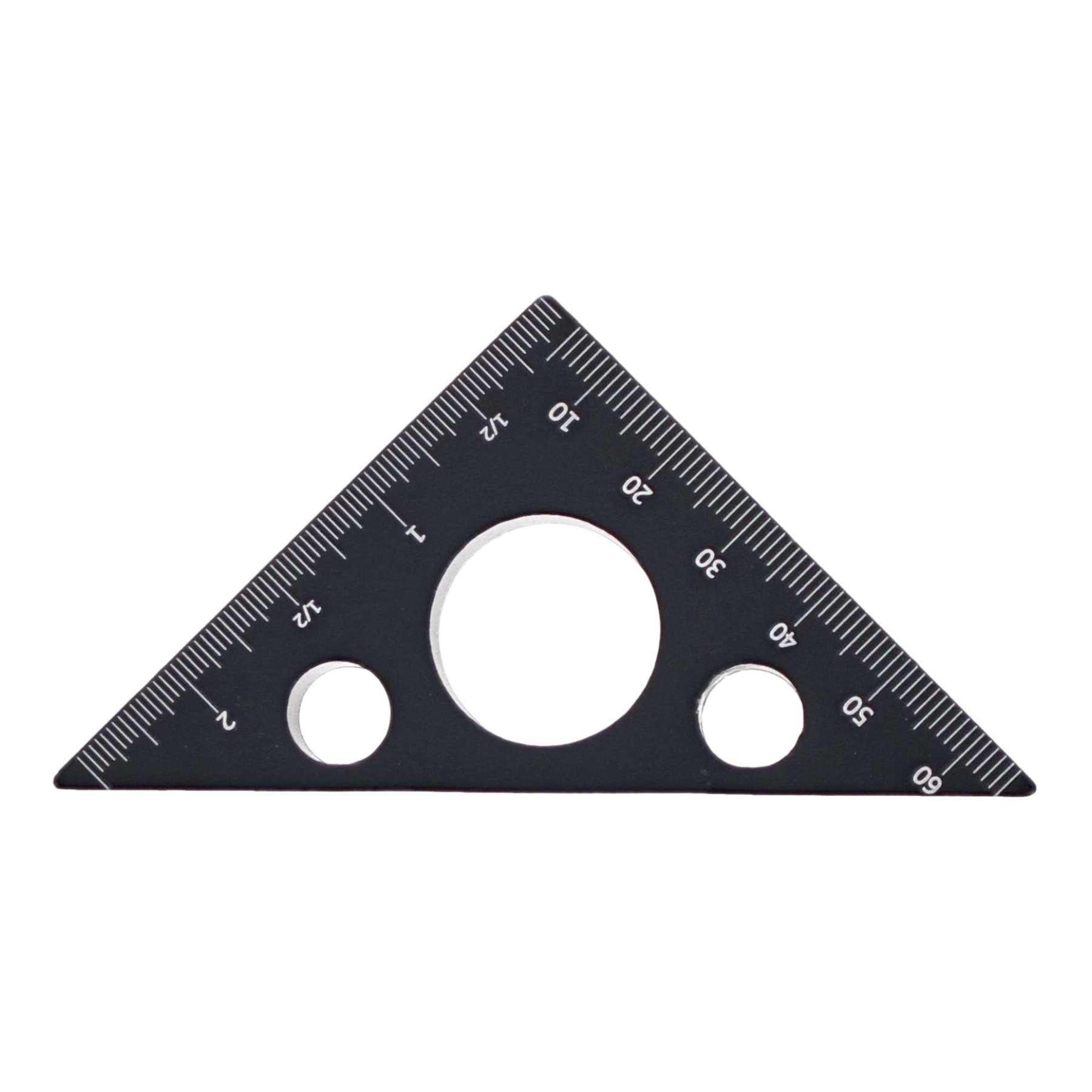 MACH ICH® Werkzeugwinkel schwarz metrisch & imperial  45° & 90° Winkel  präzise Markierungen, Protractor, Dreiecke-Ruler, Messwerkzeug, Maßstab, Bohrung Öffnung, Dreiecklineal, Triangelmaßstab, Messwerkzeug, Messerleistenskalierung, Maßstab aus Metall