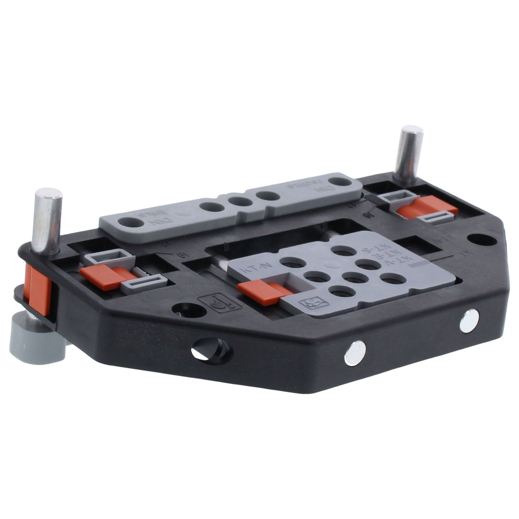 Dr. Hahn KT-Bohrlehre KT-V ohne Spanner T315A0000, Plug-in-Modul, Elektroverbinder, DIN-Schiene Basis, Grau mit Orangen Akzenten, Mehrfachsteckverbinder
