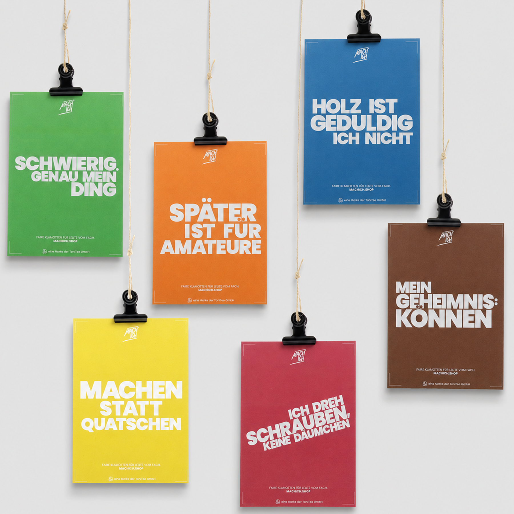 MACH ICH® Postkarte Set (gelb/pink/orange/grün/blau/braun), poster, poster, colorful, text, quotes