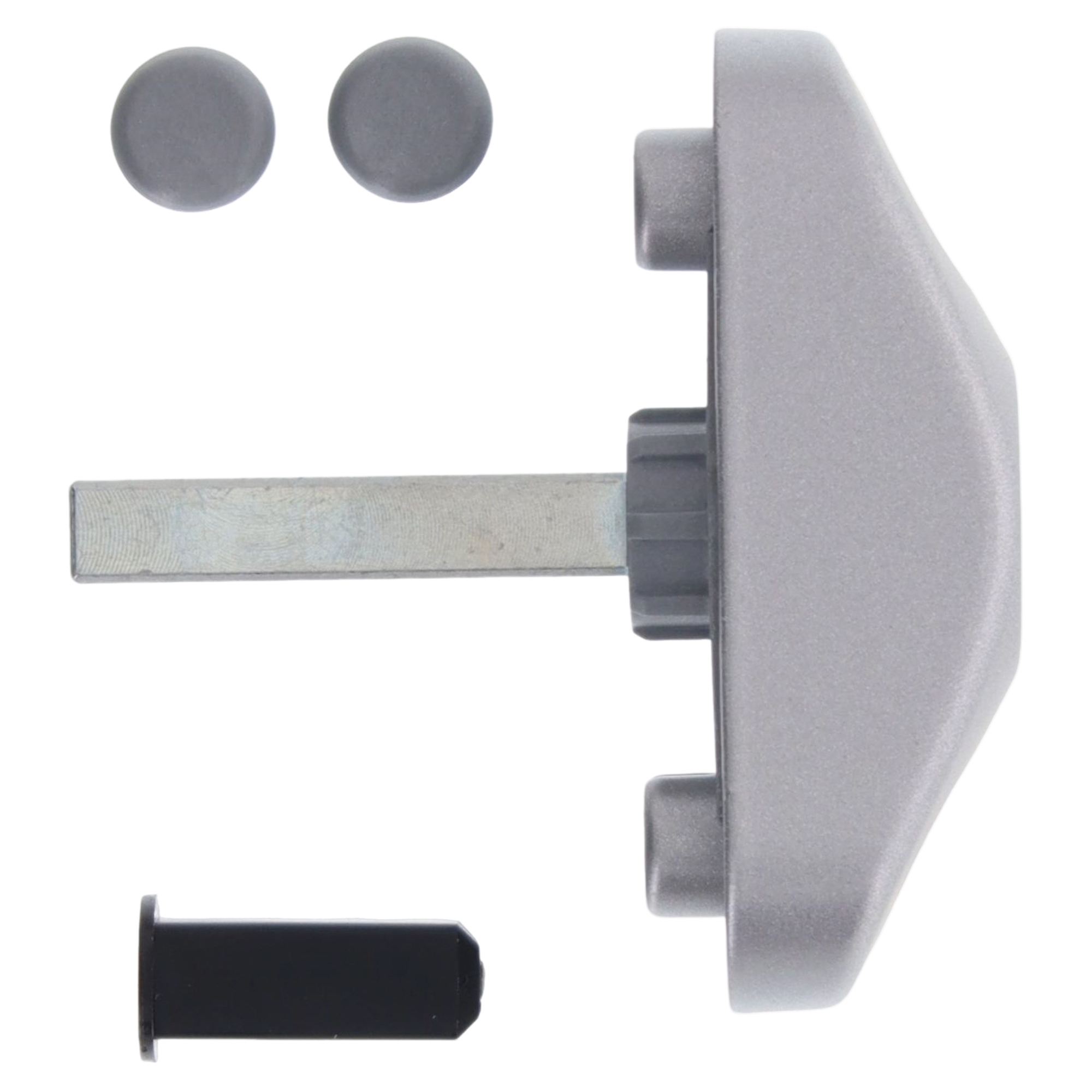 ToniTec Dornzwangsverschluss 43 mm mattgrau/silber, Produktteil, Griff, Schuhspanner, Metallstange, Gummi-Pads
