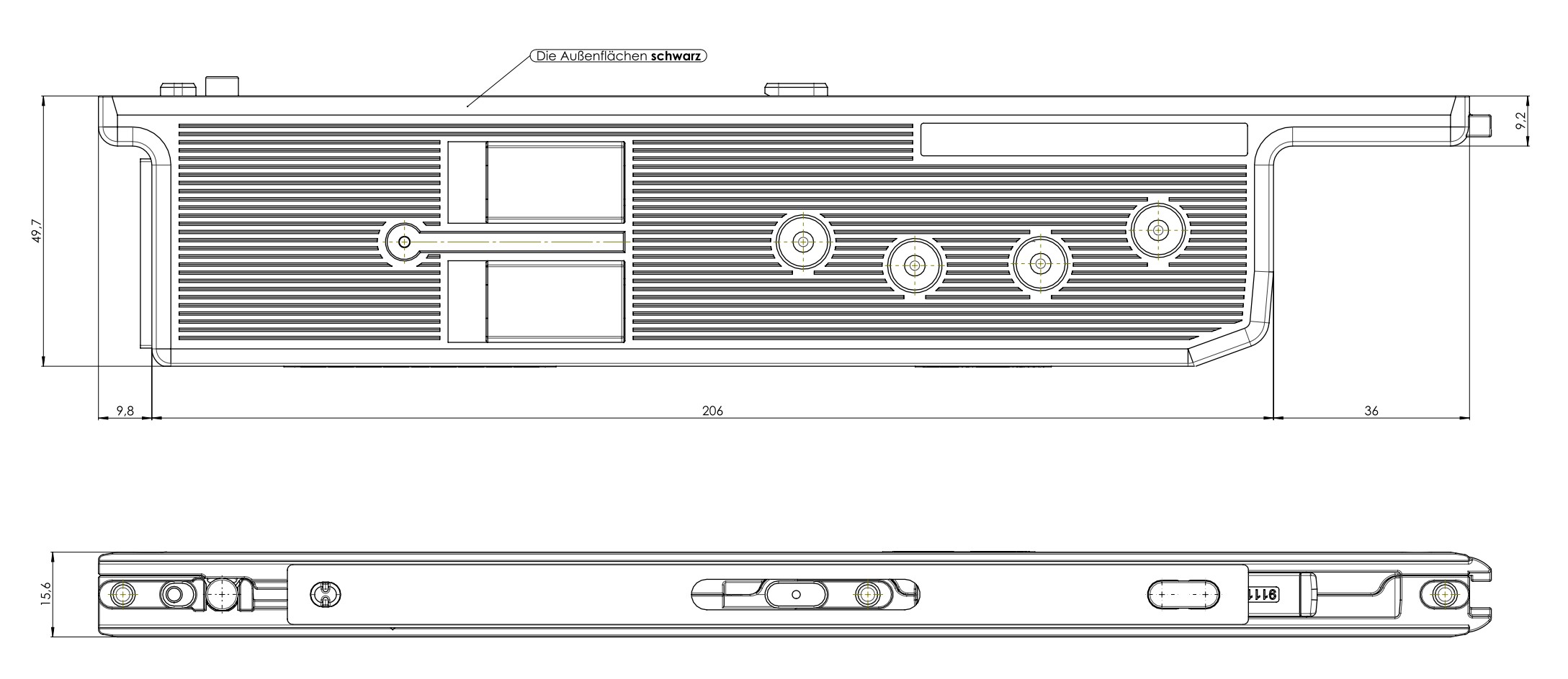 [DS] FUHR Motorantrieb 834/836 für Autotronic 12V/24V VNZA0096, grinder, raue Textur, Dichtung, Schlitze, Bohrungen, Zeichnung, Schematisch, Technisch, Maßstab, Bauteil