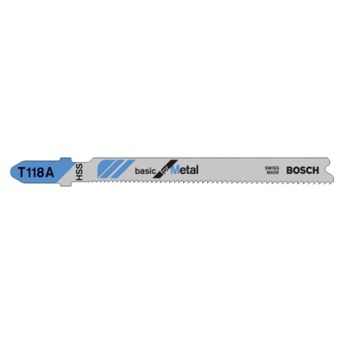 Stichsägeblatt T 118 A B Basic for Metal, 5er-Pack, HSS-Klinge, T118A, Metallsägeblatt, Bi-Metall, Bosch