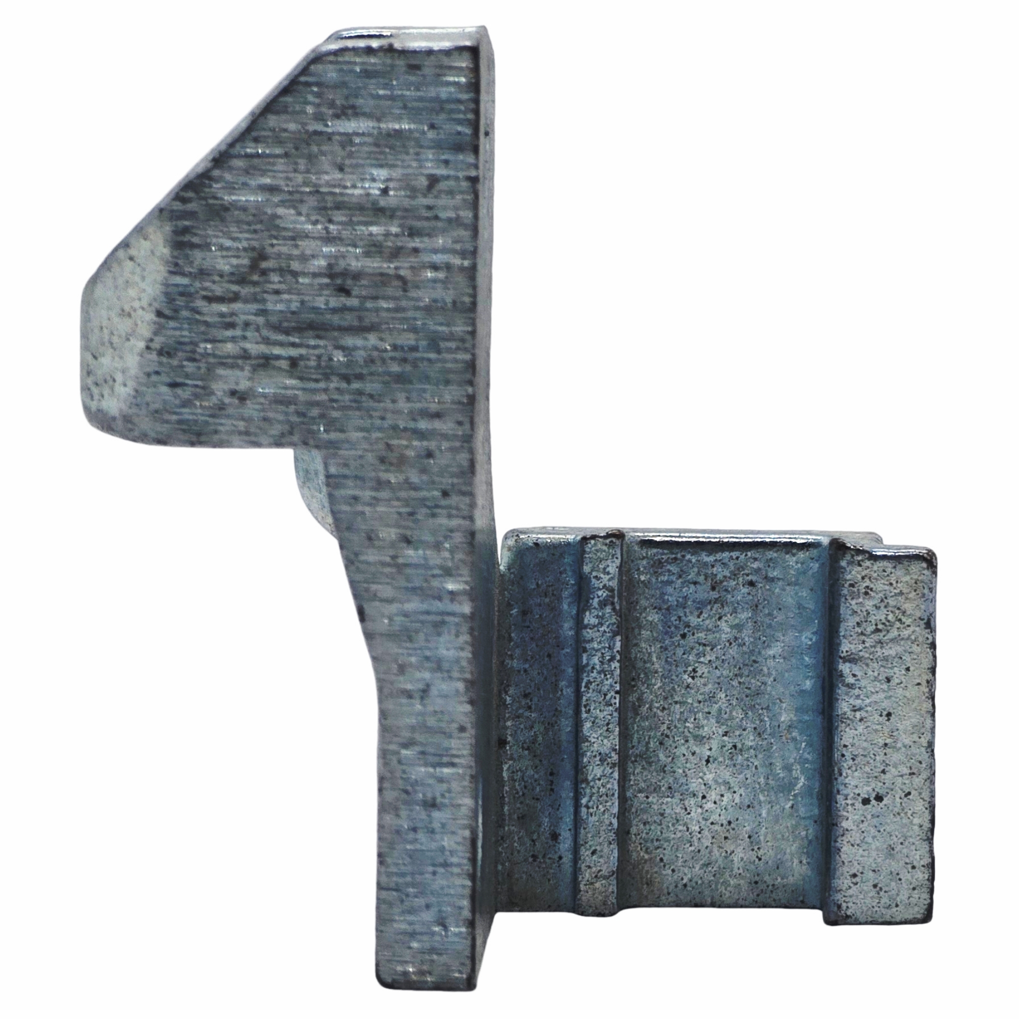 [BA] Hueck Hartmann Ecklager 100 kg links silber, Metallteil, Bearbeitungsteil, blau-graues Metall, Legierungskomponente, industrielle Hardware