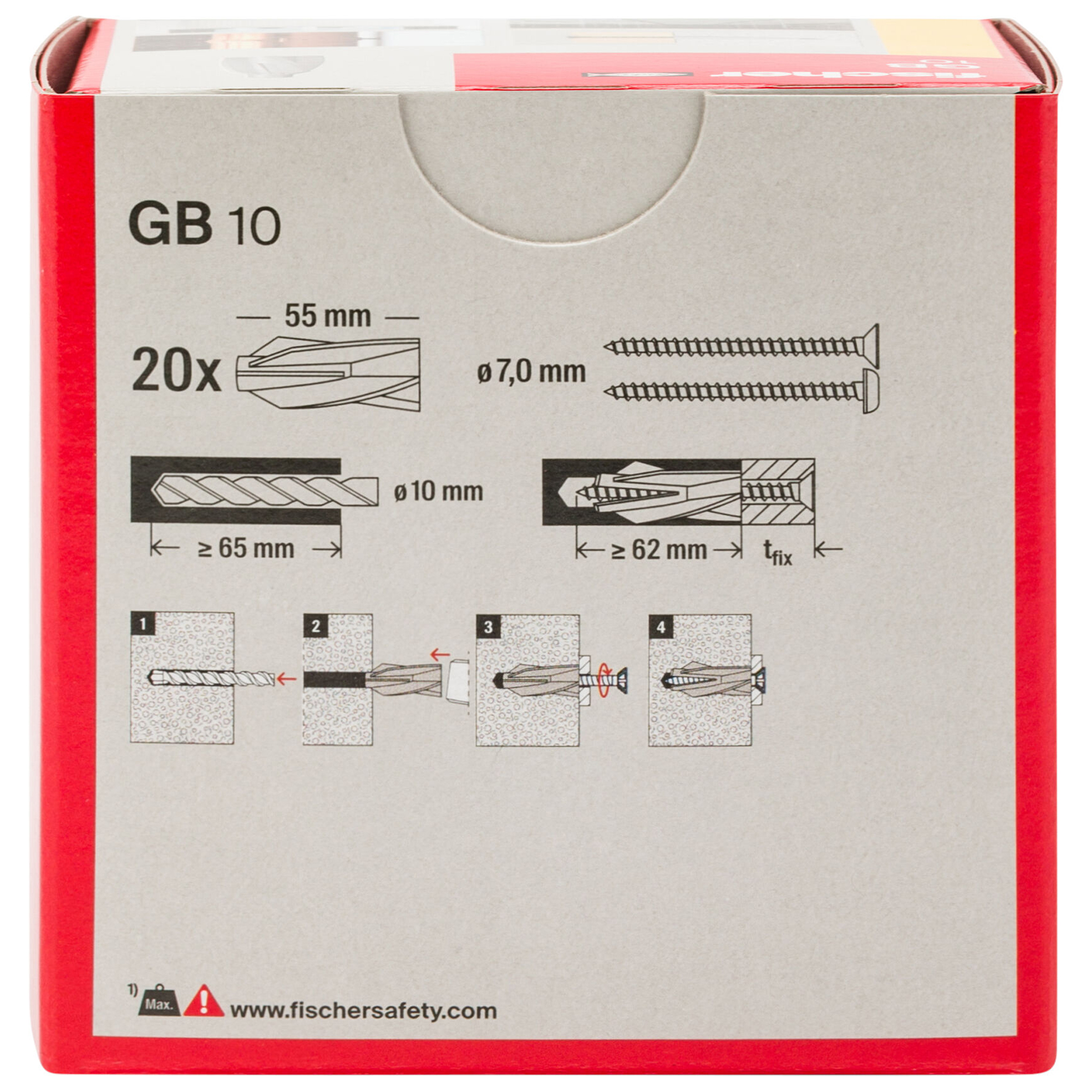 [DS] FISCHER Gasbetondübel GB 10 Art. Nr. 50492, Schrauben, Dübel, Bohrer, Montagekit, Fischer Safety