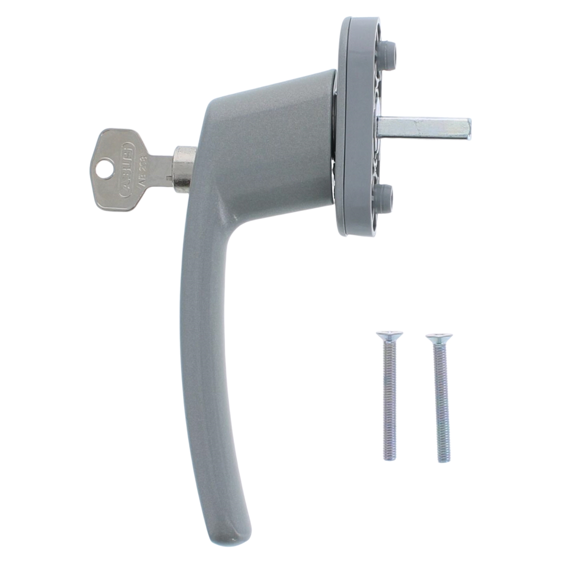 ABUS Fenstergriff abschließbar FG200 AB208 mit verstellbarem Vierkantstift Silber, Drinnen, Zimmer, Duscharmatur, Adapter, Elektronik