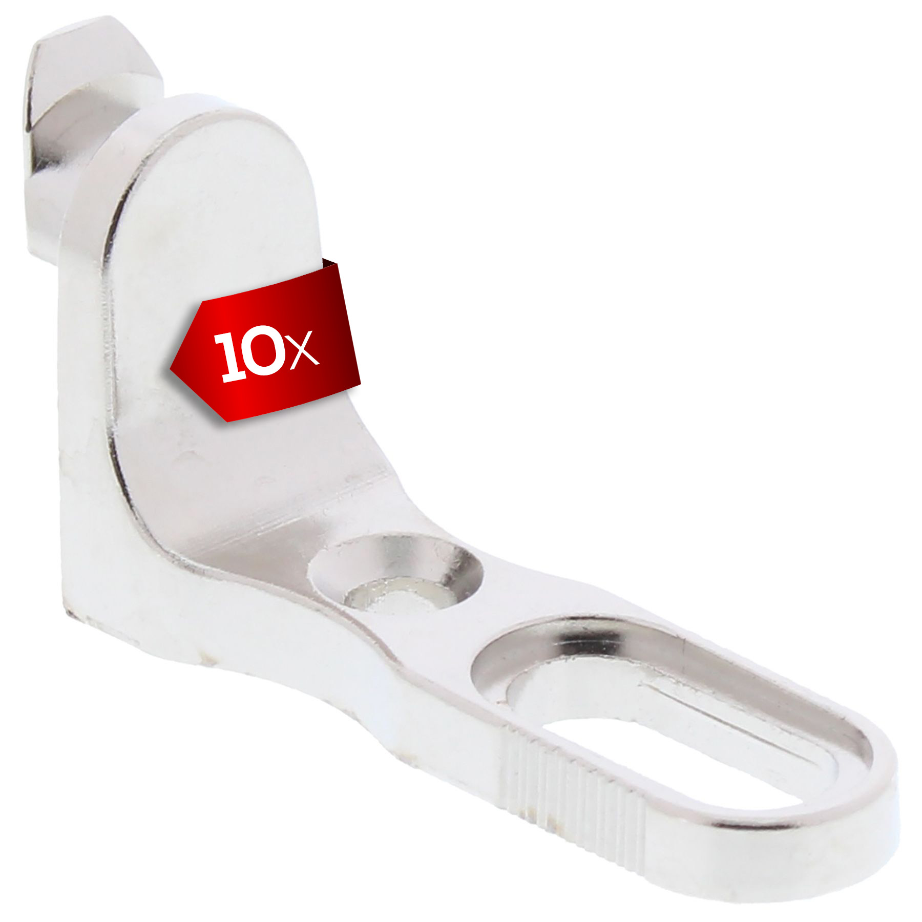 10x ToniTec® Rückwandverbinder / Rückwandhalter silber vernickelt, Klammer, Gerät, Werkzeug