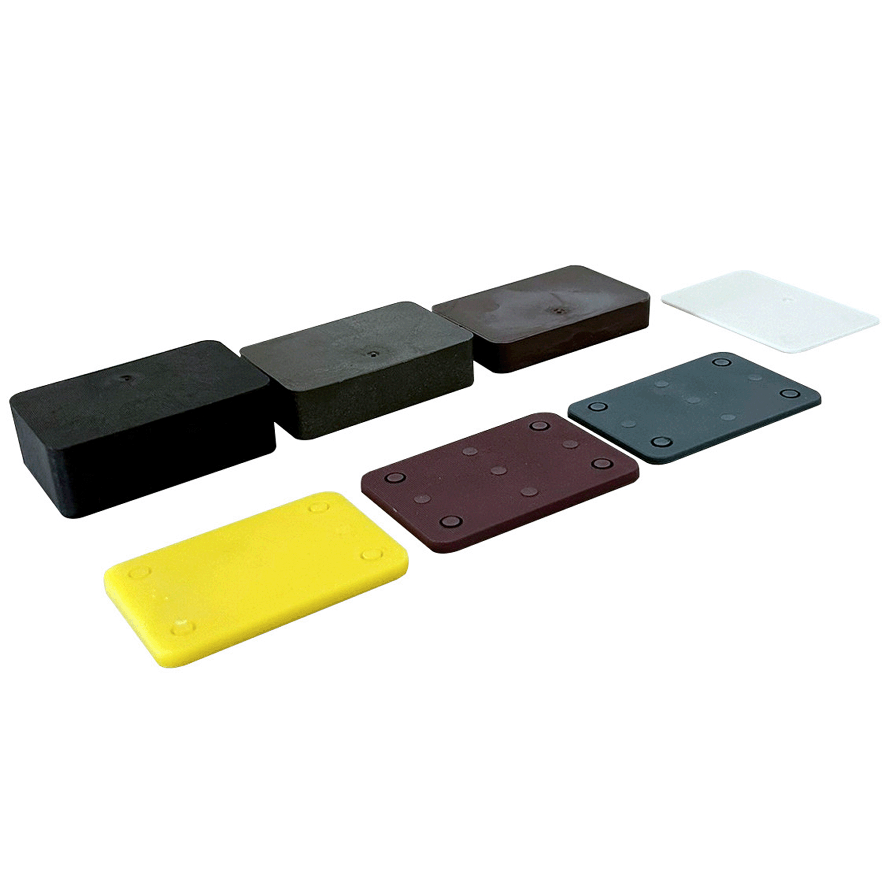 [NR] gelbrot Unterlegplatte 40 x 60 x 10 mm Kunststoff braun a 500, Knetwürfel, Baustein, Farben sortiert, Gummi, Magnetisch