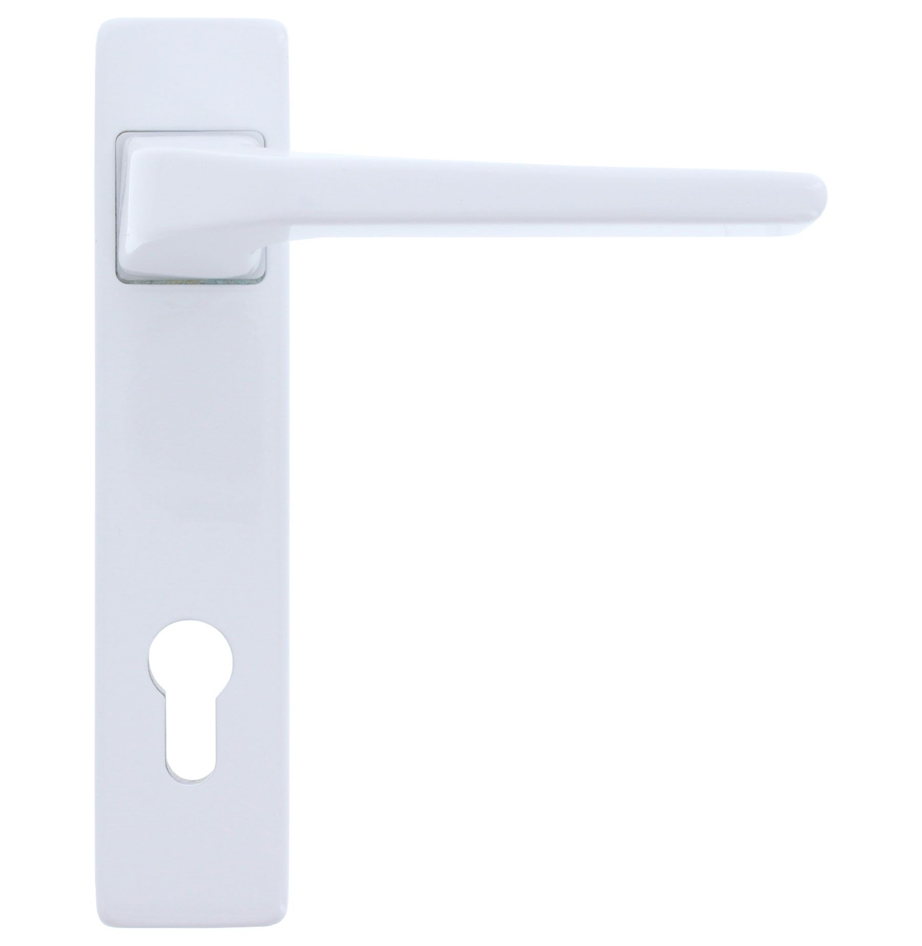 [BA] MAY Drückerlochteil Langschild Drücker 2010 Schild 5005 außen weiß, Türdriegel, Türgriff, Weiß, Metall, Schlossloch