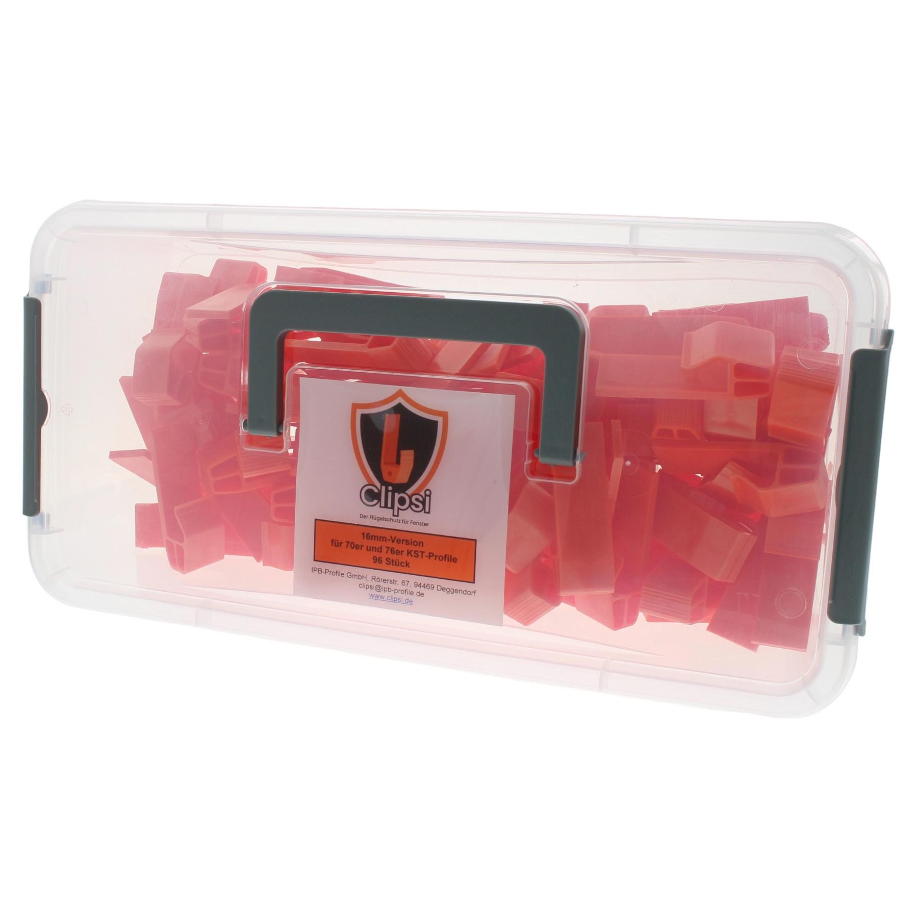 Clipsi Fensterschutz Monteurset in Clipdose 16mm orange 96 Stück, Erste Hilfe