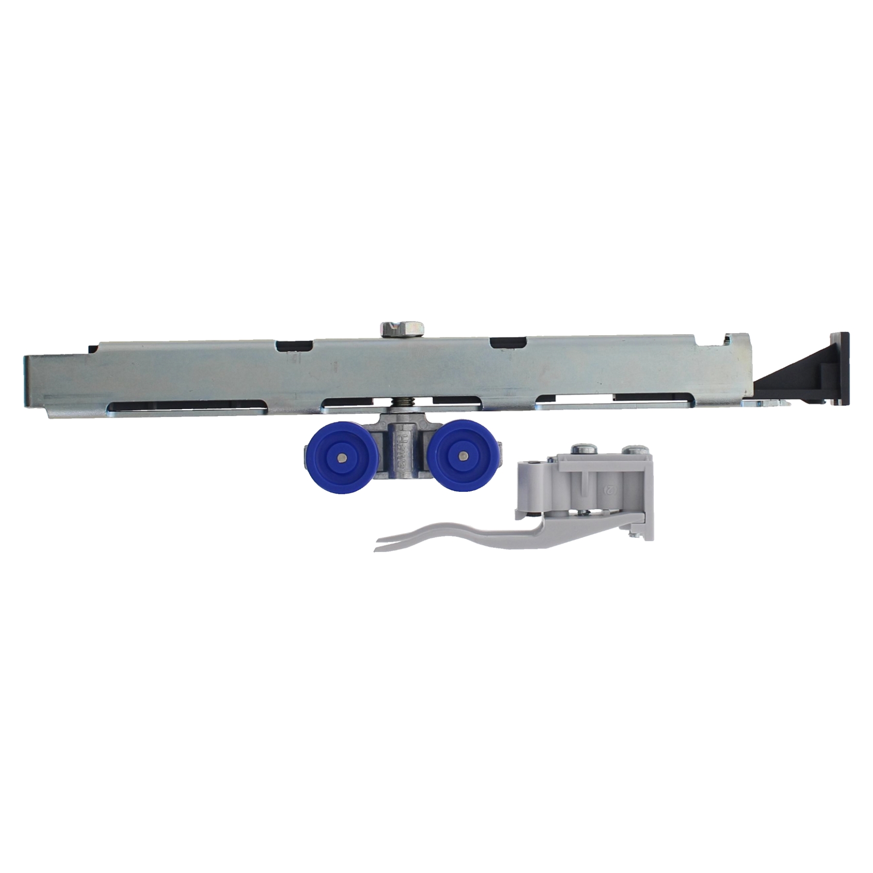 Hawa Garnitur Porta 60 HMT Pocket mit Laufschiene, 2000 mm Alu eloxiert, Komplett-Set für 1 Wandtaschentür, Pistole, Waffe, Elektronik