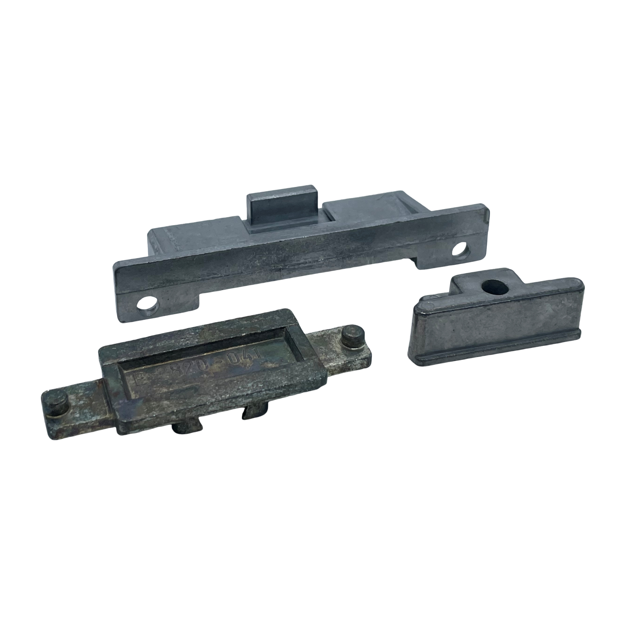 [BA] Hueck Hartmann Umbausatz 2820--03 US alt, mechanisches Teil, Metallhalterung, rostiges Bauteil, industrieller Hardware, Schlitzhalterung