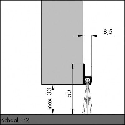 Ellen IBS50 Türbodendichtung 100cm 0309401 Rosshaar, Diagramm, Handlung, Plan