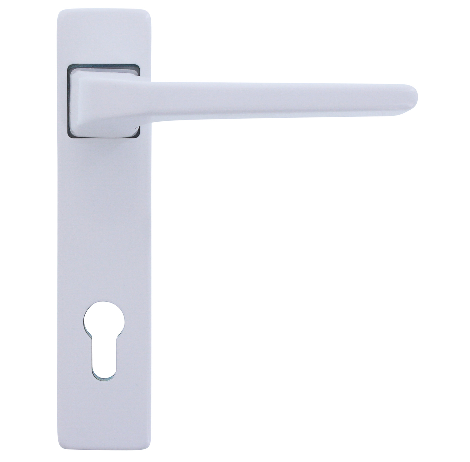 May Drückerlochteil Innen Langschild mit Drücker PZ Entfernung 92 mm RAL9016 Innen PZ 92 20105005-91-79 142887, Türdriegel, Türgriff, Schlosszylinder, Edelstahl, Weiß