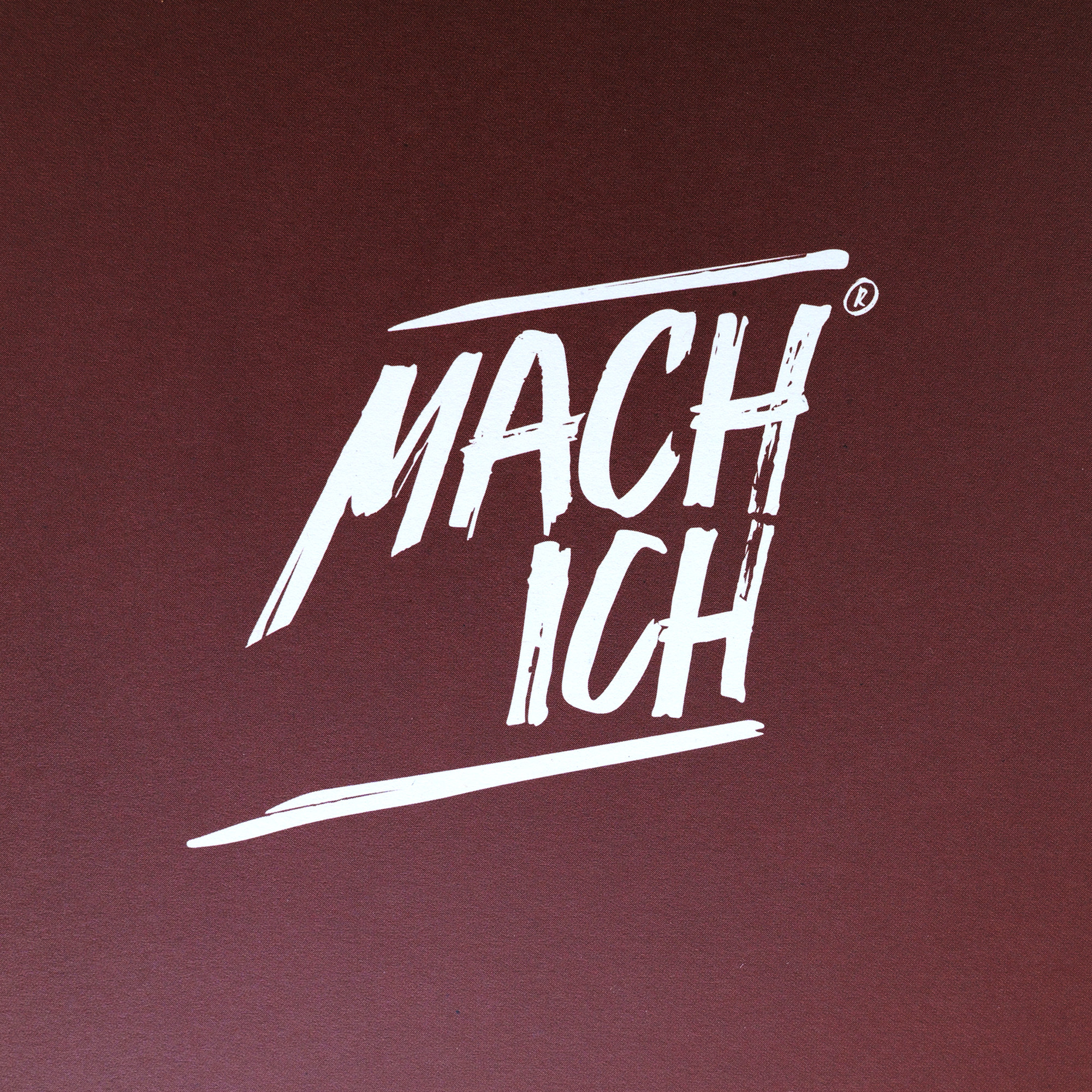 MACH ICH® Poster beidseitig 50x70 cm braun/blau MEIN GEHEIMNIS KÖNNEN (braun) + HOLZ IST GEDULDIG ICH NICHT (blau), logo, grafik, monochrom, druck, tshirt