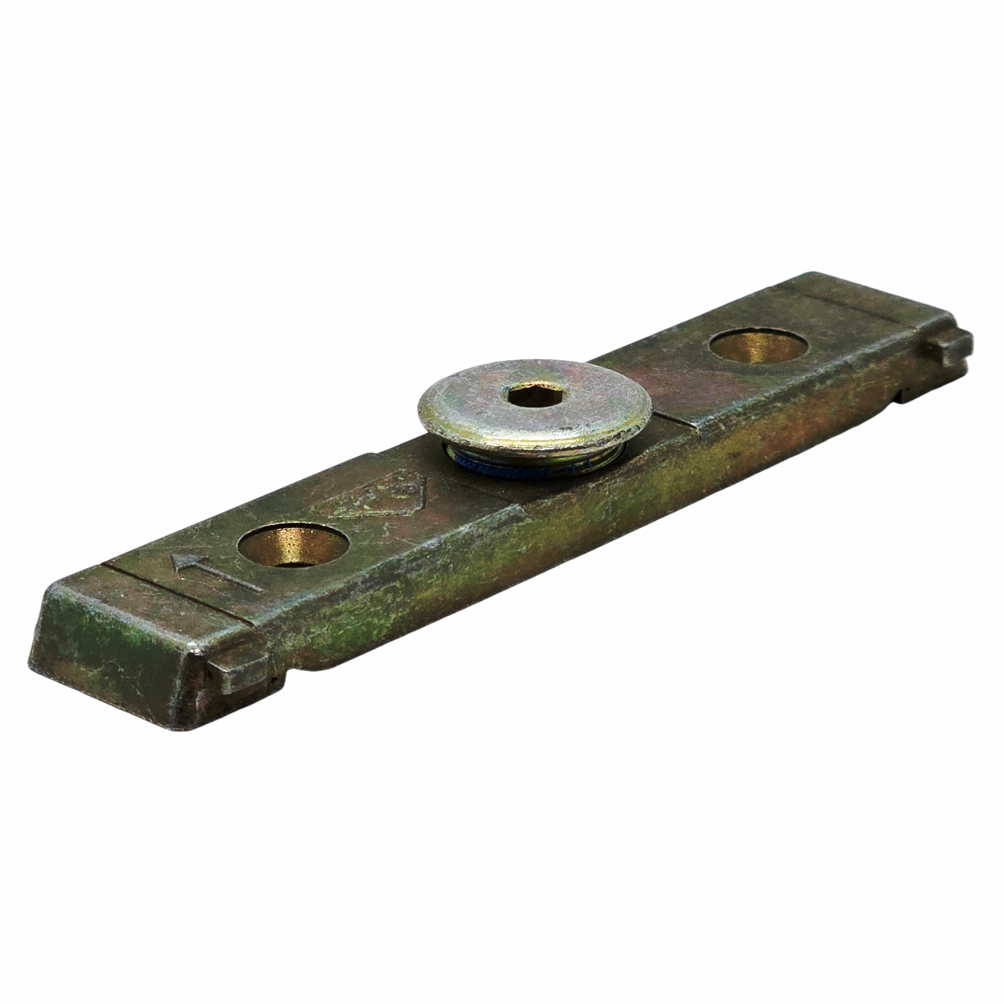 [BA] Roto Centro Falzauflauf für Rundbogen M801A60 230015, zwei Lochpunkte, Metallplatte, Griffmontage, Rastelement, Verschlusskappe