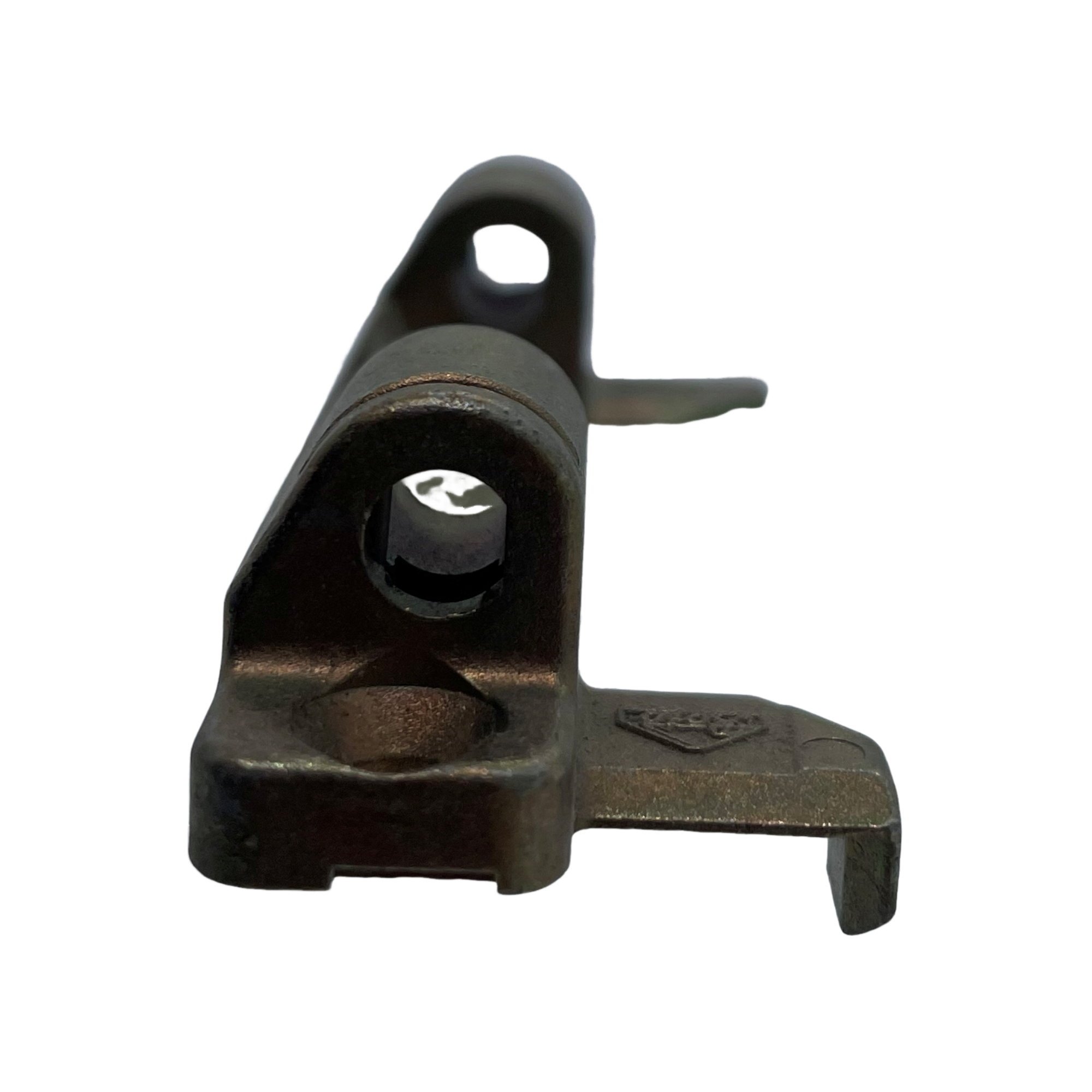 [BA] Roto Centro Axerlager A 12/18 gvz N390A0305, Mechanischer Teil, Metallhalter, schwarzes Bauteil, Bohrung für Stift, L-Blech