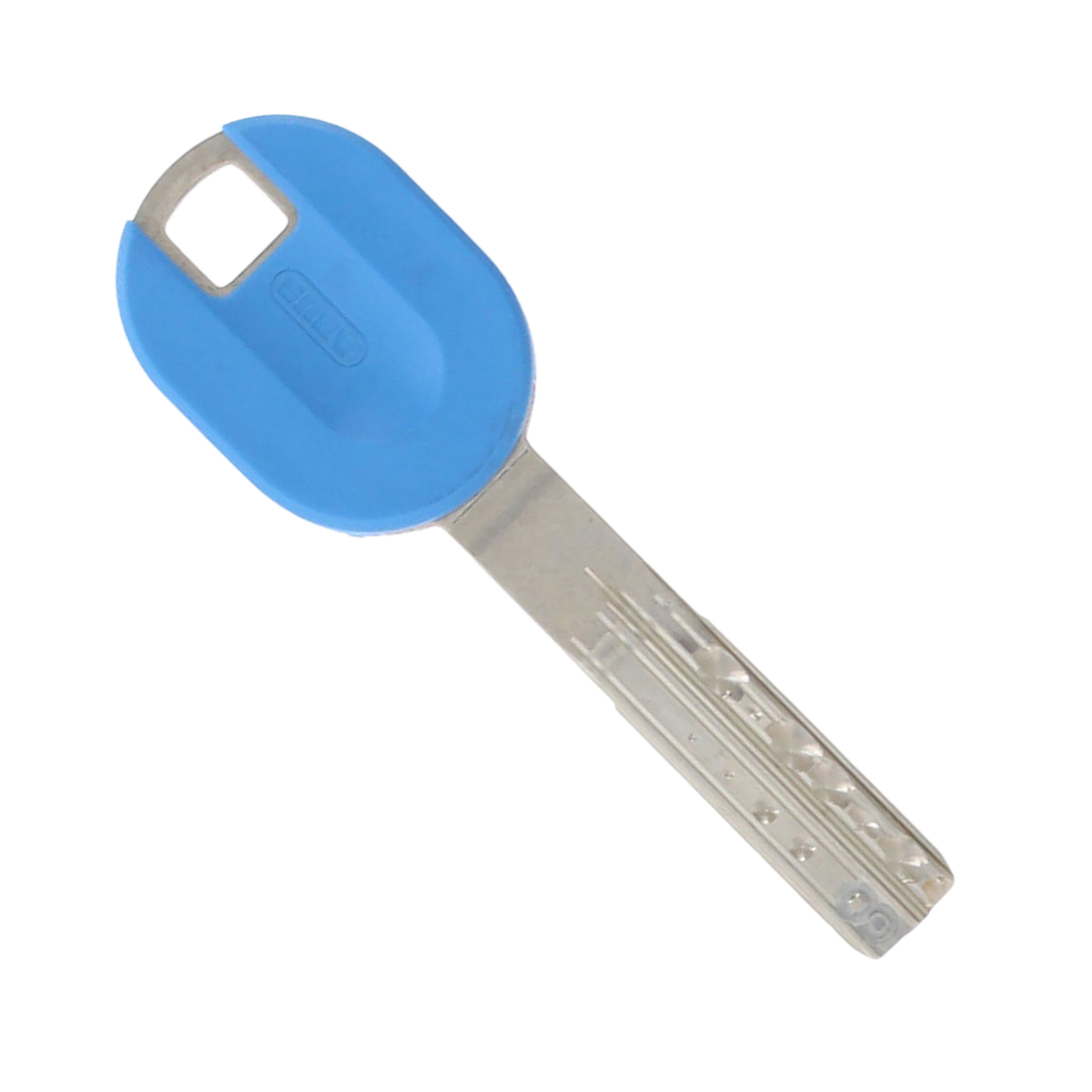 ABUS Bravus 2500 3500 Magnet Nachschlüssel nach Code, Schlüsselschieber, Schlüsselanhänger?, Blauer Griff, Metallic-Schlitz, Kartenhalter?