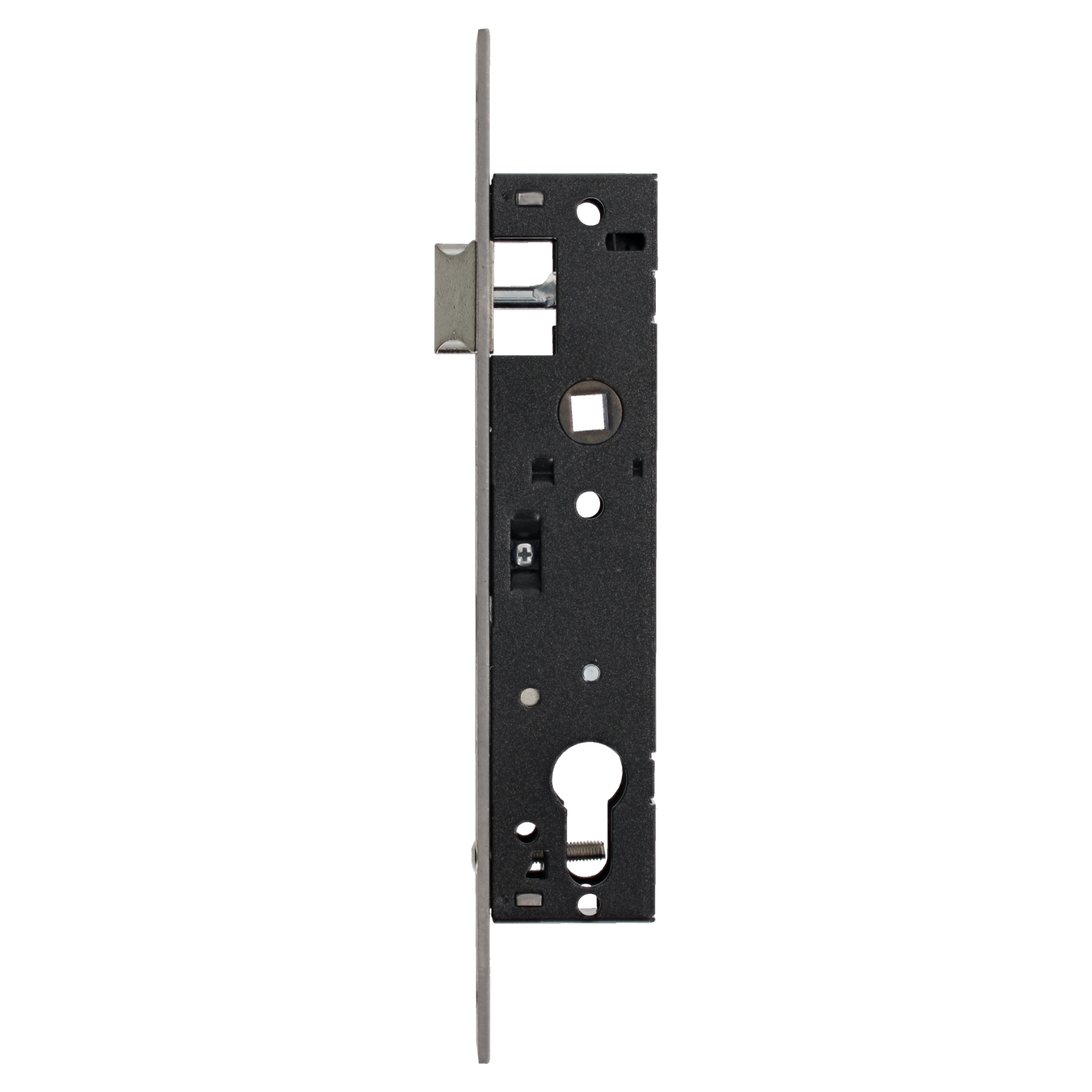 ISEO Einsteck-Rohrrahmenschloss Gartentor Dornmaß 25 Entfernung 85 Vierkant 8 mm Flachstulp 22x238mm Lochabstand 210mm, Griff
