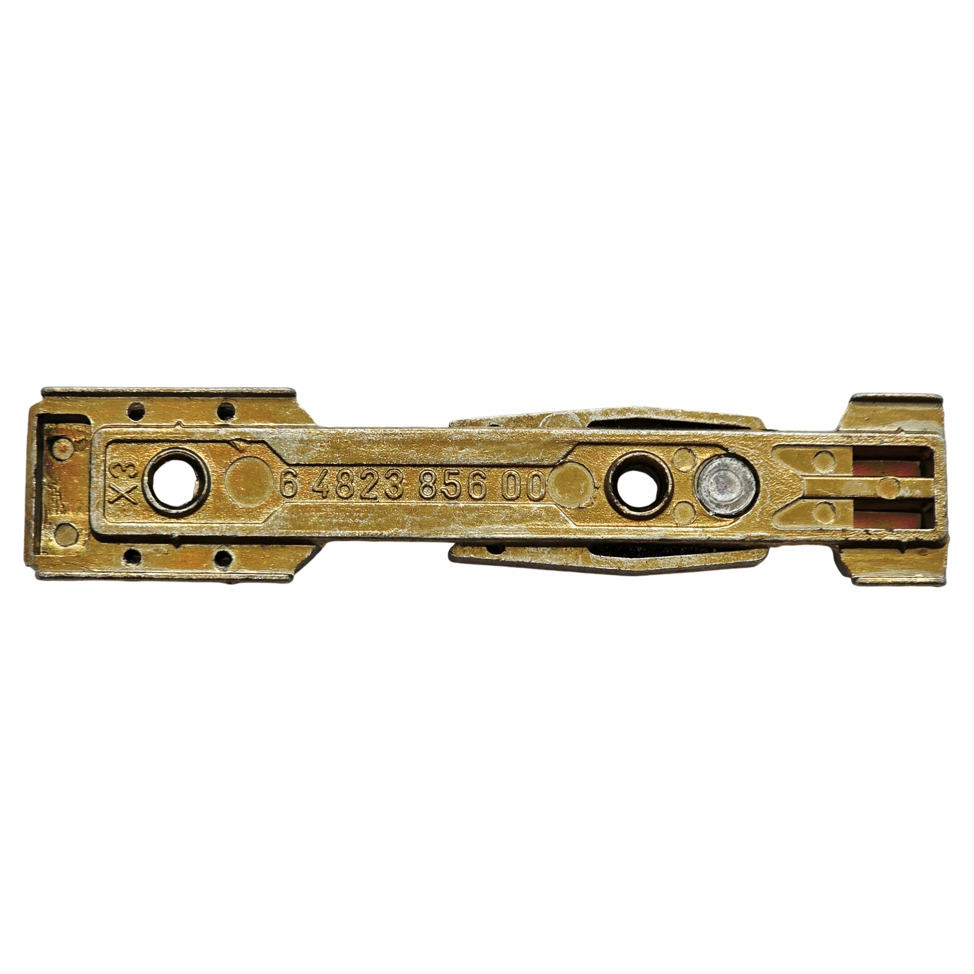 [BA] Roto Kippschliessblech K607 A328, 6482385600, Schienenbolzen, Metallteil, Goldfarbig, Löcher, Rille