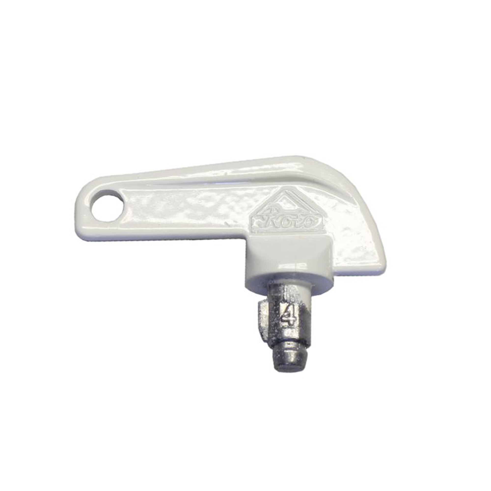 [DS] Roto Schlüssel für Drehsperre weiß 230149,  Kabelclip, Clip-Vierkant, weißer Kunststoff, Haltehebel, Metallbefestigung