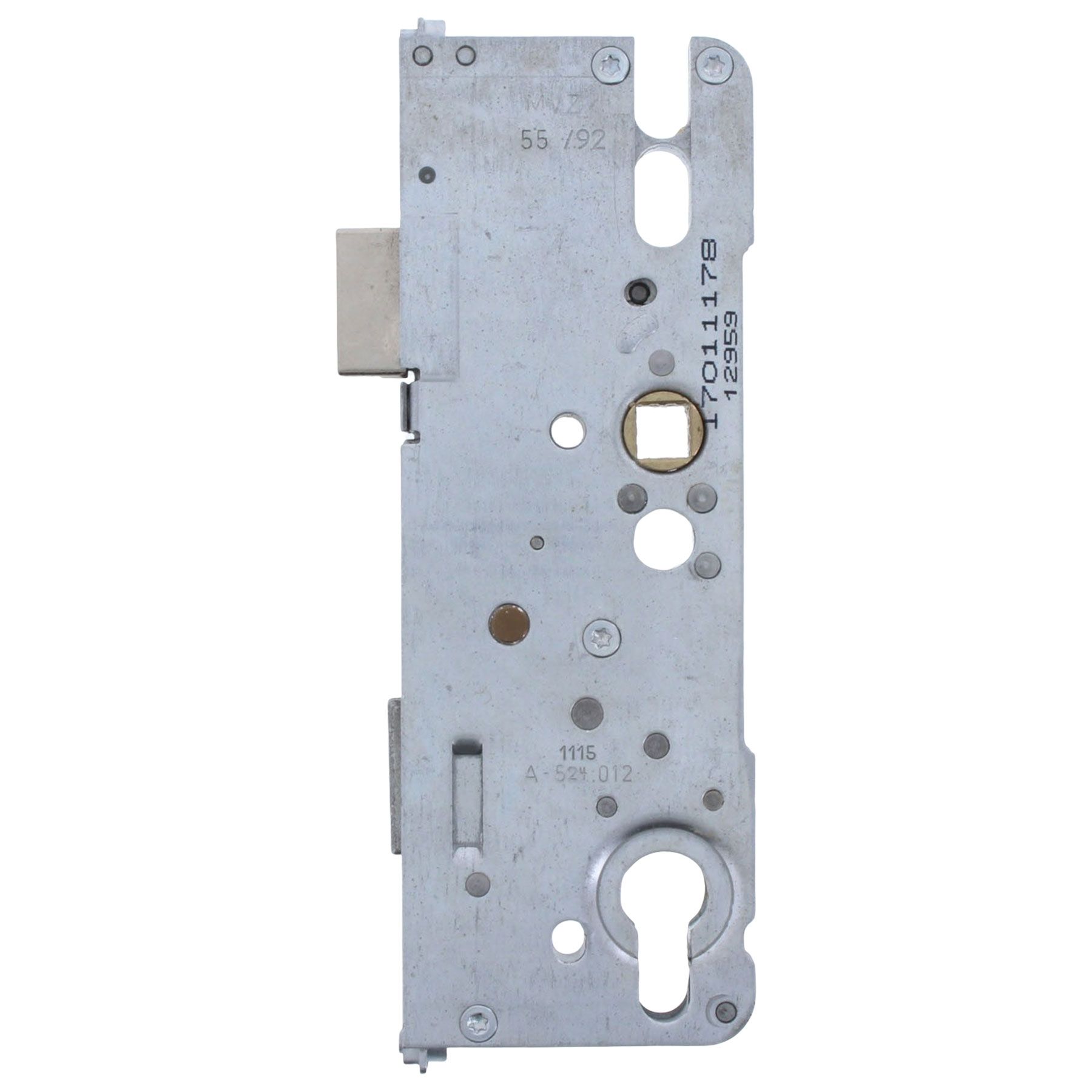 [BA] Roto Basisschloss C500 55/92/10 A-544.095-55 TS8662 449967, Schlossmechanismus, Türschloss, Metallplatte, Schraubenkopf, Schlossbauteil