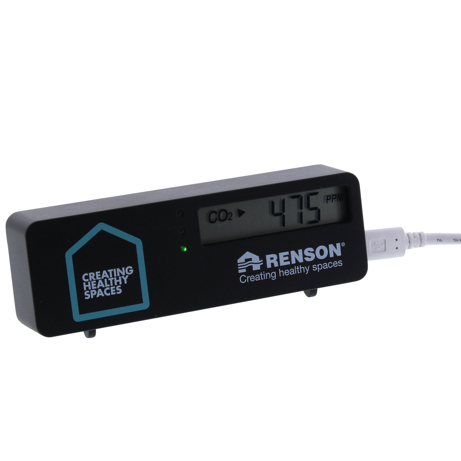 RENSON CO2-Messgerät schwarz zur Überwachung der Raumluftqualität, Computerausrüstung, Elektronik, Hardware, Überwachen, Bildschirm