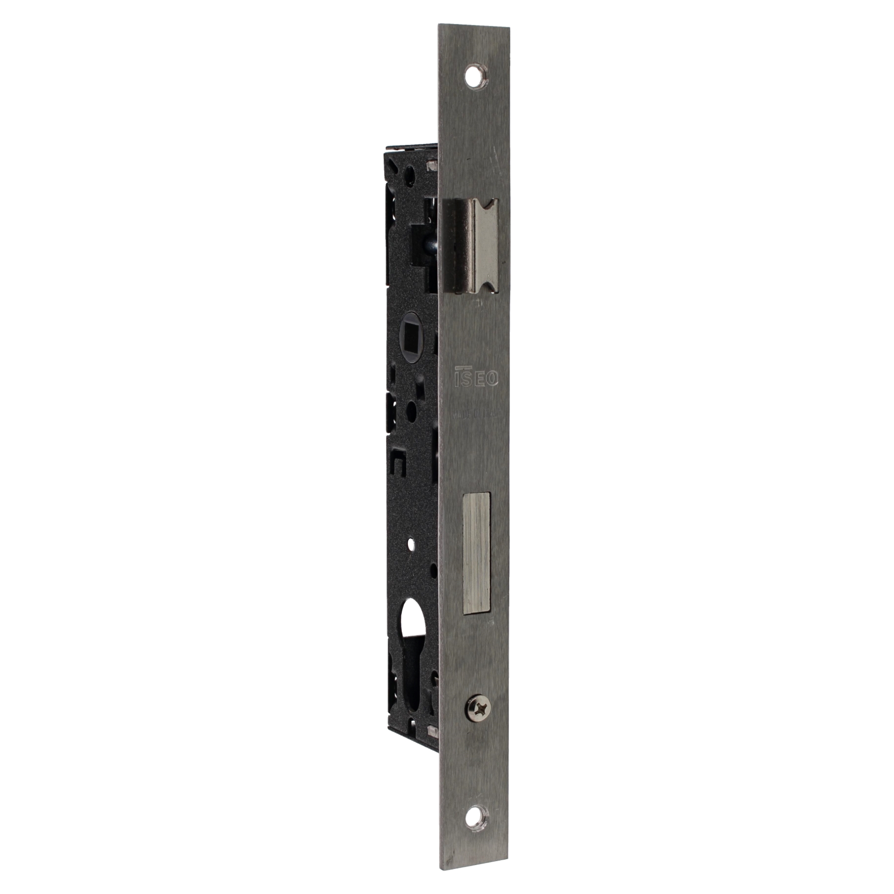 ISEO Einsteck-Rohrrahmenschloss Gartentor Dornmaß 25 Entfernung 85 Vierkant 8 mm Flachstulp 22x238mm Lochabstand 210mm