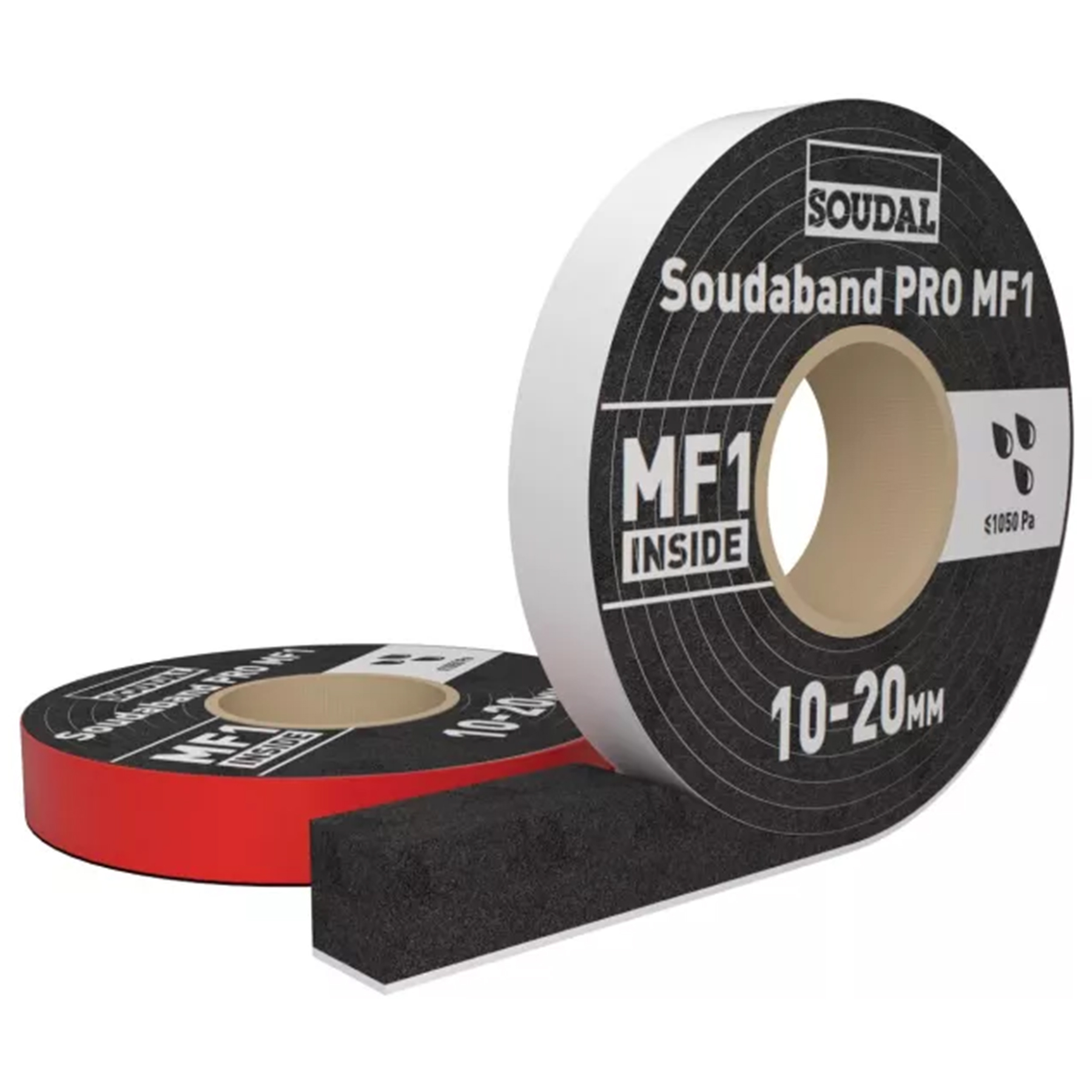 SOUDABAND PRO MF1 63/10-20 Kompriband 1050 Pa, Klebeband, Schwarz, Schaumkern, Abdeckband, PF 10-20mm