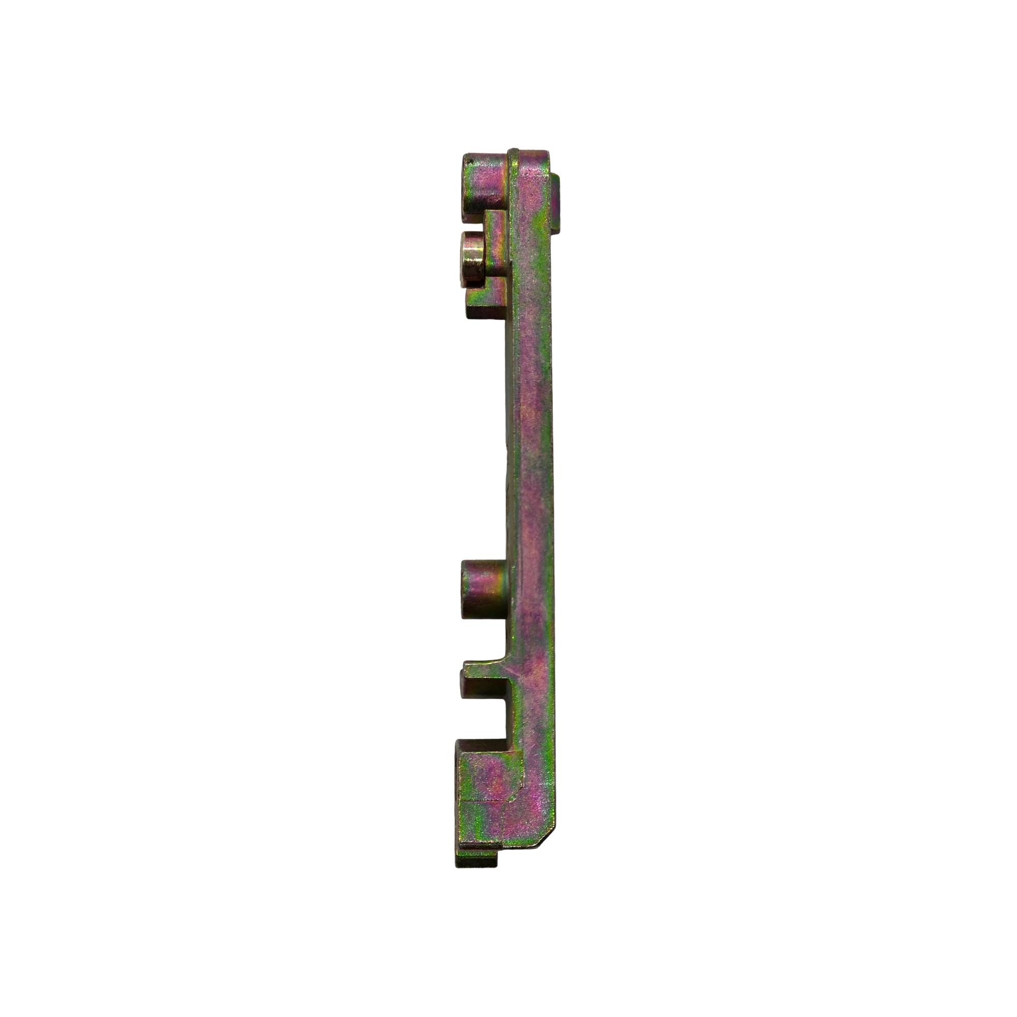 [BA] Aubi Kippschliessblech KL040, Mechanismus, Metallteil, bunte Oberfläche, Notch, Seitenprofil