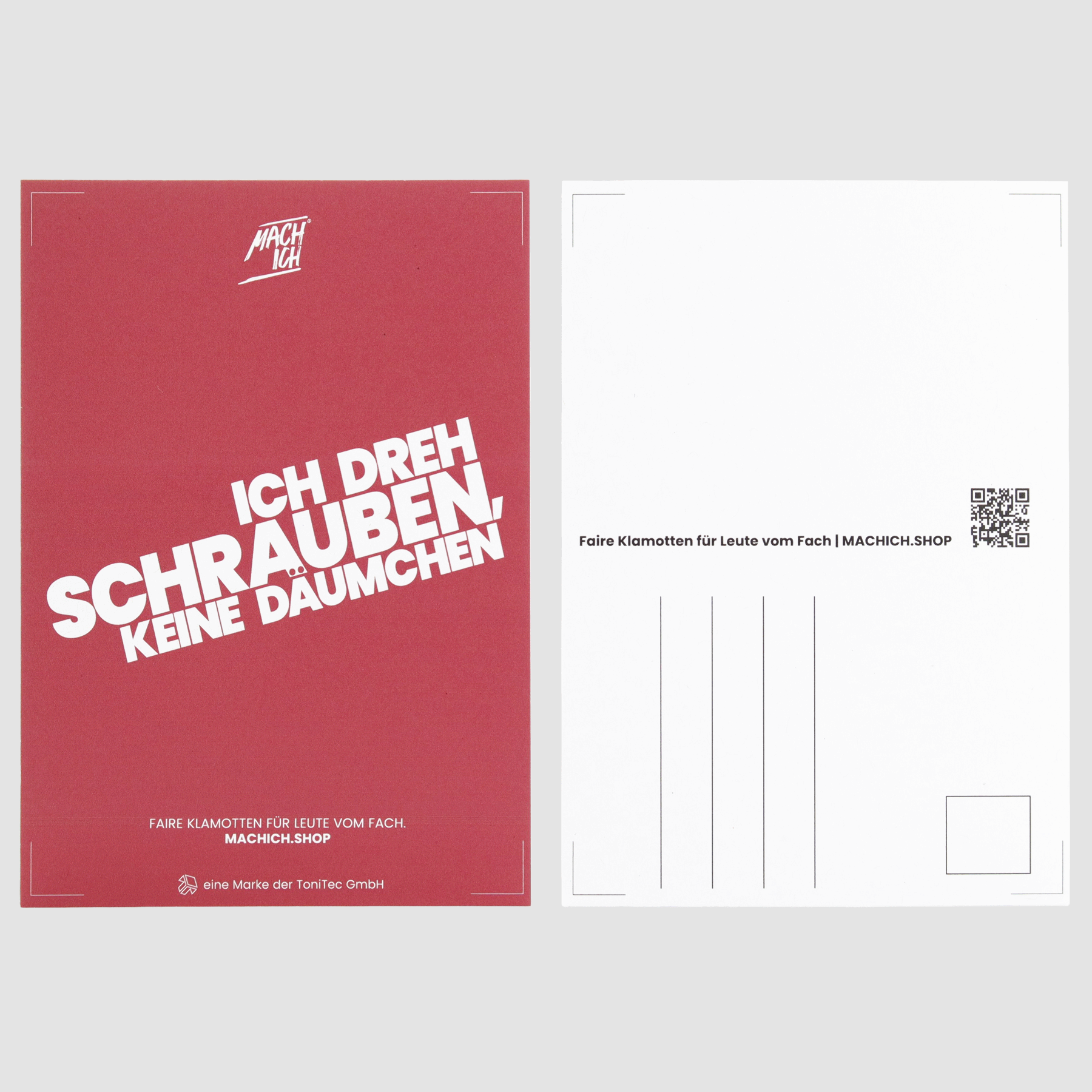 MACH ICH® Postkarte Set (gelb/pink/orange/grün/blau/braun), postkarte, rot, modern, grafik, text