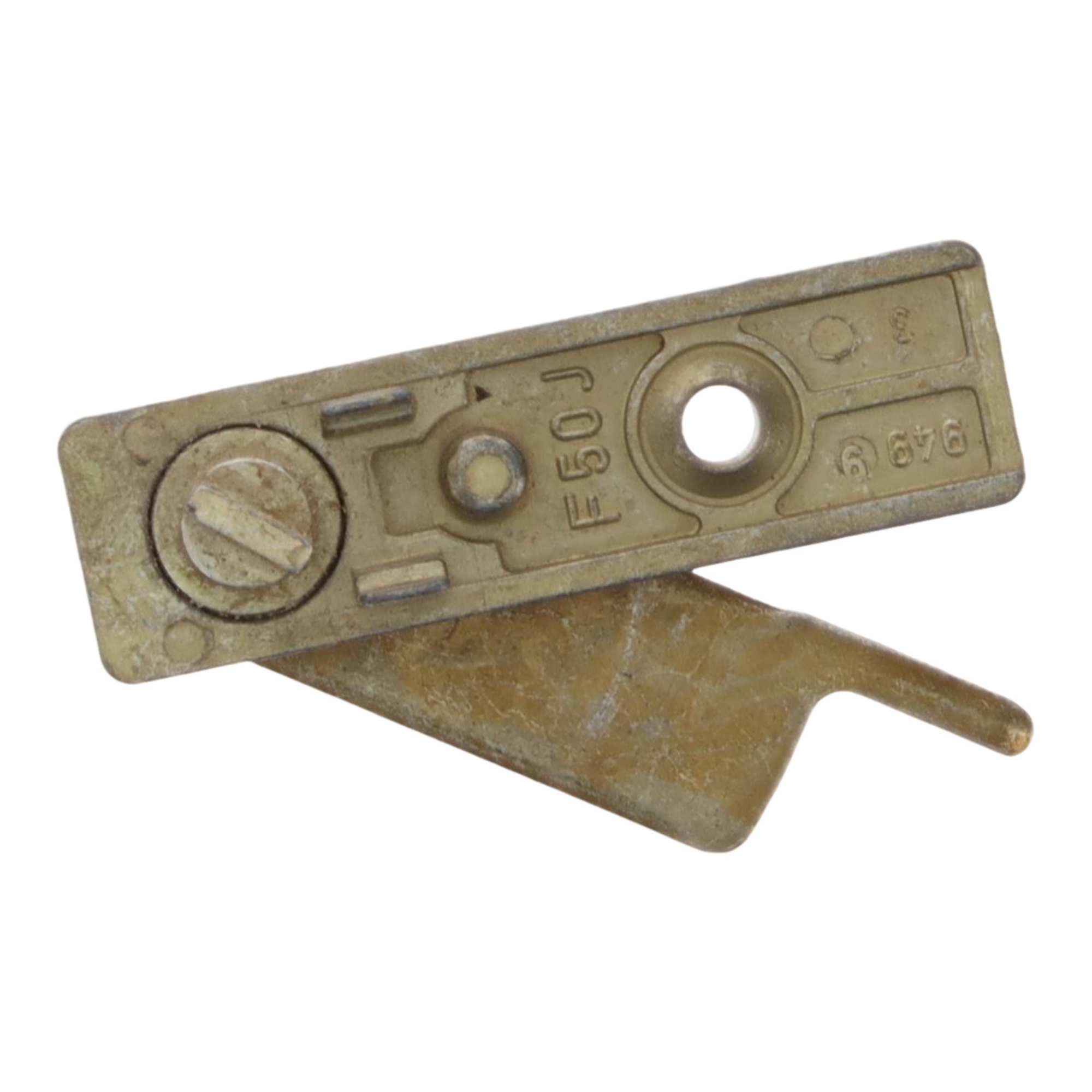 Weidtmann Flügelheber F50J links gvz., Schraubendreher-Schlitzhalter, Metallteil, Antikgold, Blechclip, Nut-/Nasenform