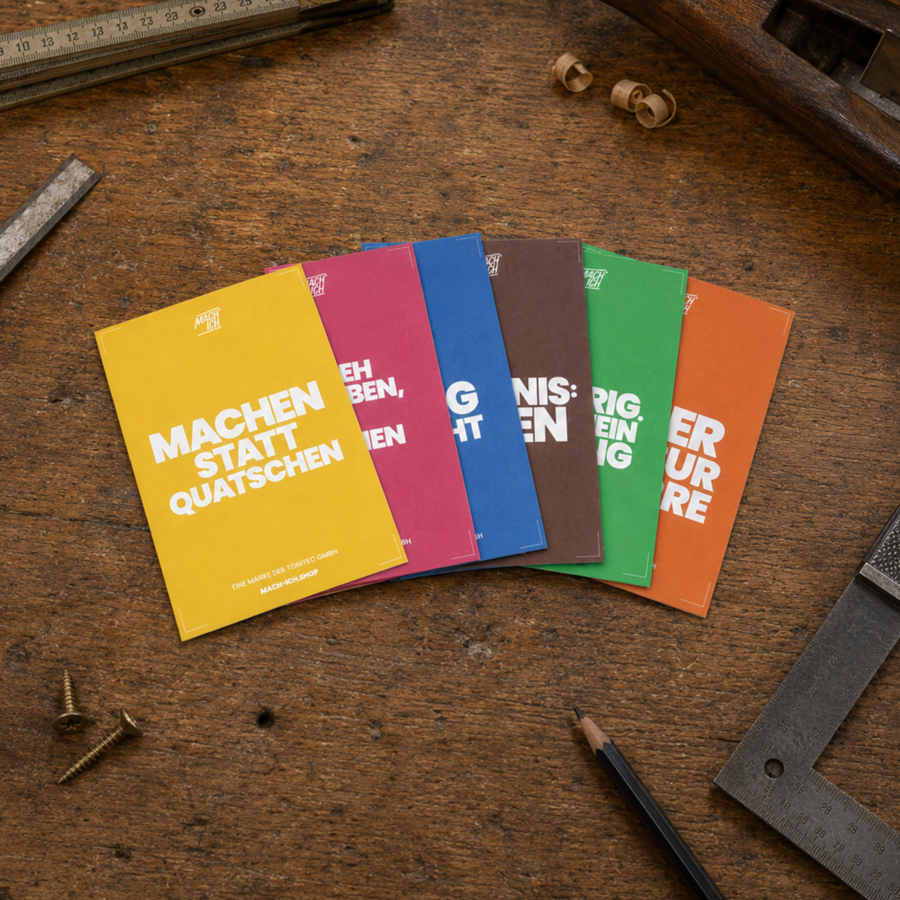 MACH ICH® Postkarte Set (gelb/pink/orange/grün/blau/braun)
