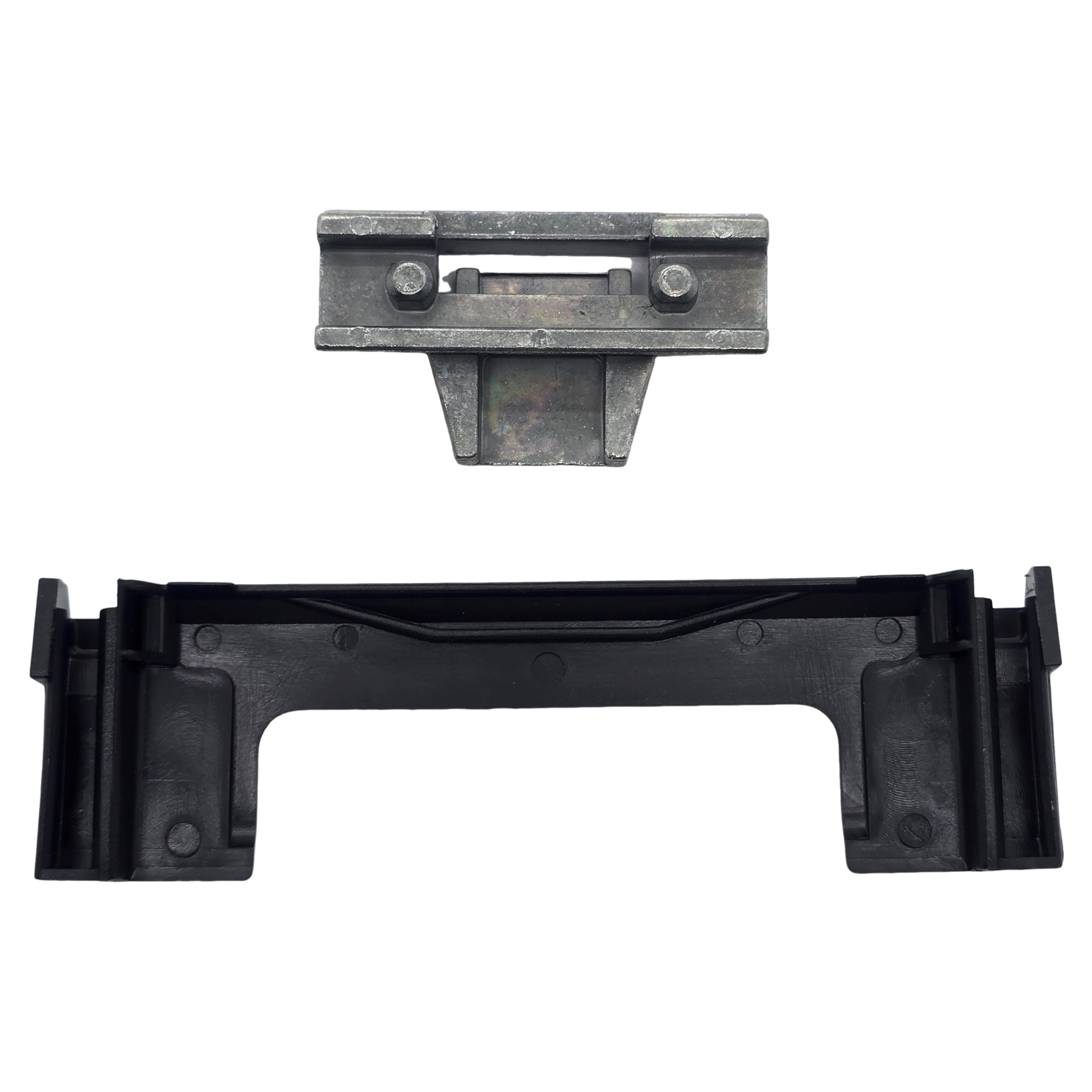 [BA] Roto Zubehör Mitnehmer 6212075600, 061669, metaller Halterung, Schiene Adapter, eingesetzte Klemme, industrielles Zubehör, schwarzes Kunststoffteil