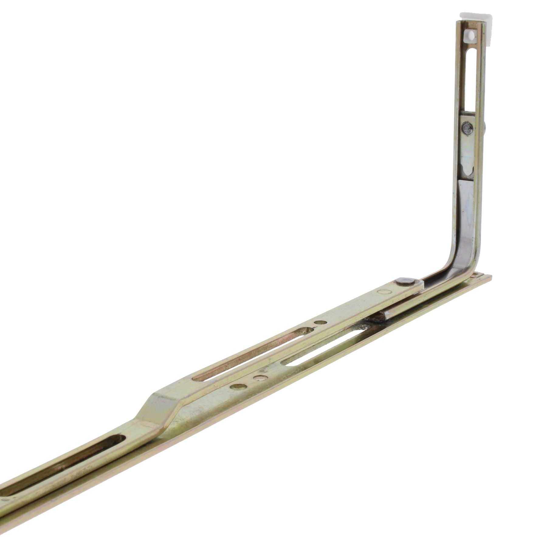 Weidtmann Mittelverschluss Serie Kurier 1 gelb verzinkt Gr. 500, metallischer Halter, Schlitz-Schiene, Montagewinkel, verstellbare Türbeschlag, Stahl-Befestigung, Scharnier, Metall, L-Reling, Schraubenführung, Montagehalterung