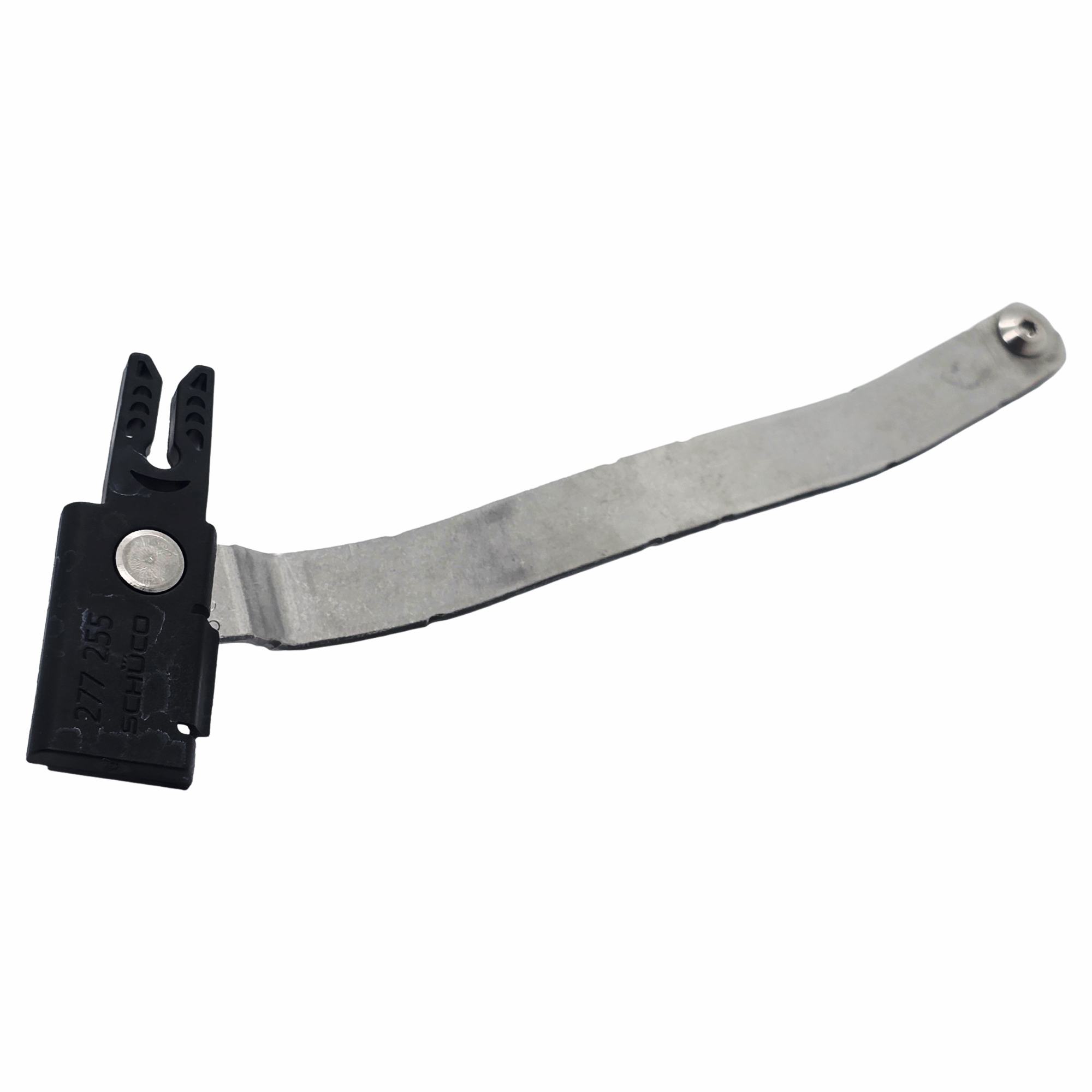 [BA] Schüco Eigenanschlag 90 Grad links iw 277255, cable clip, metal strap, black housing, montage clip, verstellbarer hebel