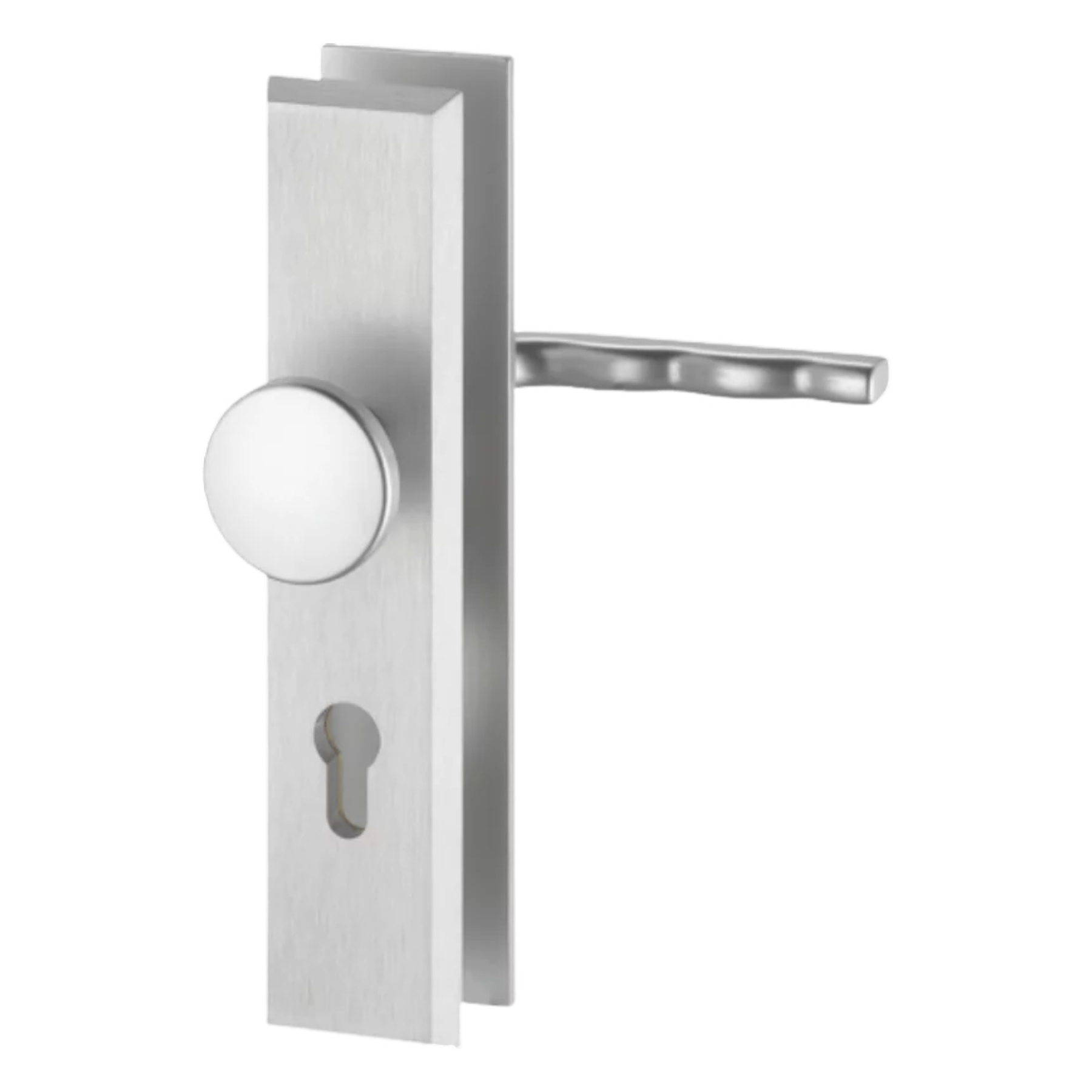 [BA] Dieckmann Alu-Wechselgarnitur 125/237/337 PZ 8mm VKT, Schrumpfpack, 1634WE F02 TS=35-45mm, Türdrücker, Riegelschloss, Stilvolles Design, Edelstahl, Zylinderloch