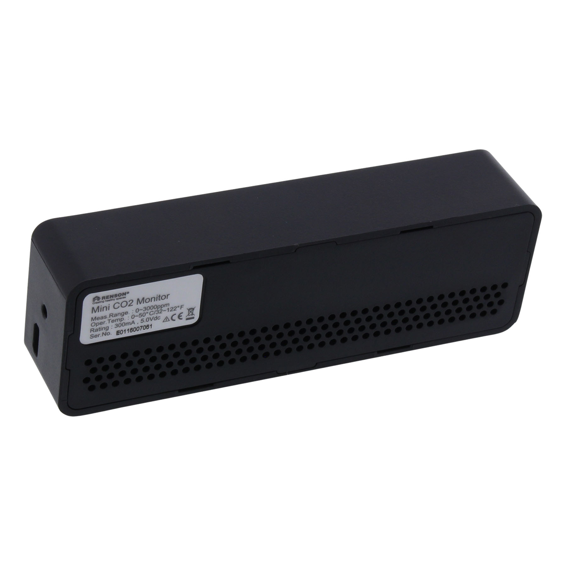 RENSON CO2-Messgerät schwarz zur Überwachung der Raumluftqualität, Adapter, Elektronik, Sprecher