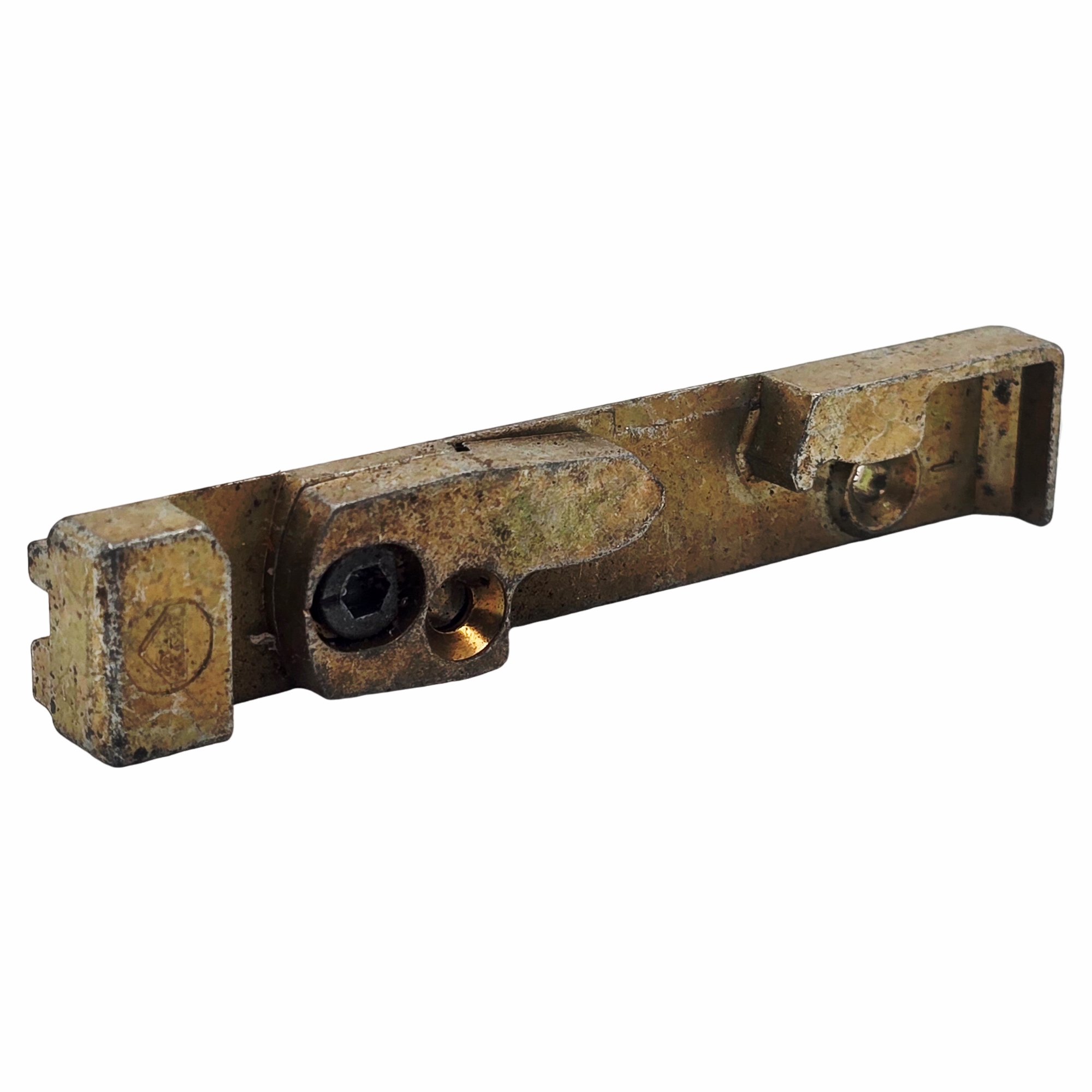 [BA] Roto Kippschliessblech K605 A880 08 L, Links, Schloss, Metallteil, rostig, Schraubmechanismus, Halterung