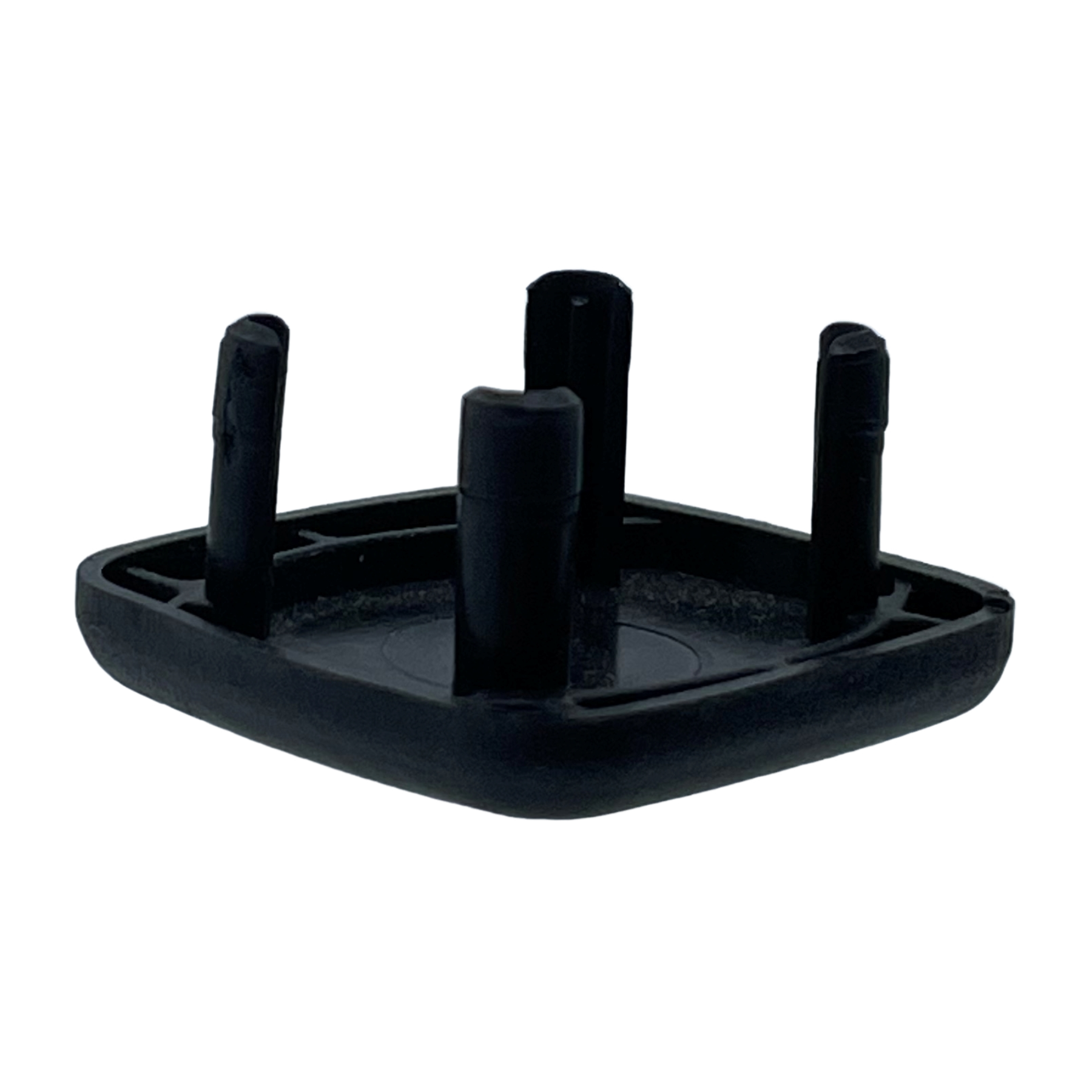 [BA] Dr. Hahn Türband 3 Bandkappe 28x28 mm obe schwarz, Kunststoff-Einsatz, Untersetzer, rund, schwarz, 4-Pfosten-Design
