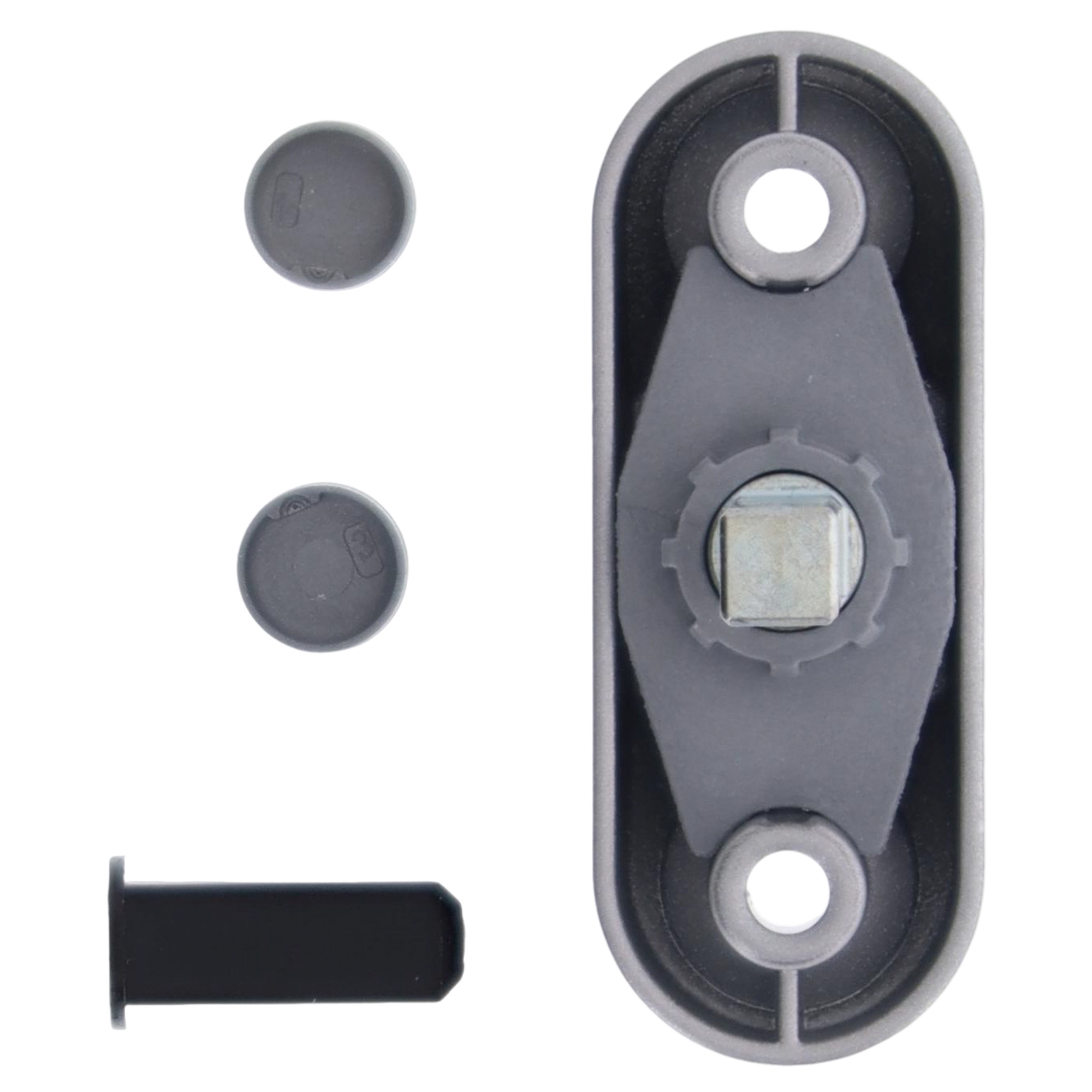 ToniTec Dornzwangsverschluss 43 mm mattgrau/silber, Gehäuse, Montage, Haltearm, Bolt, Kappe