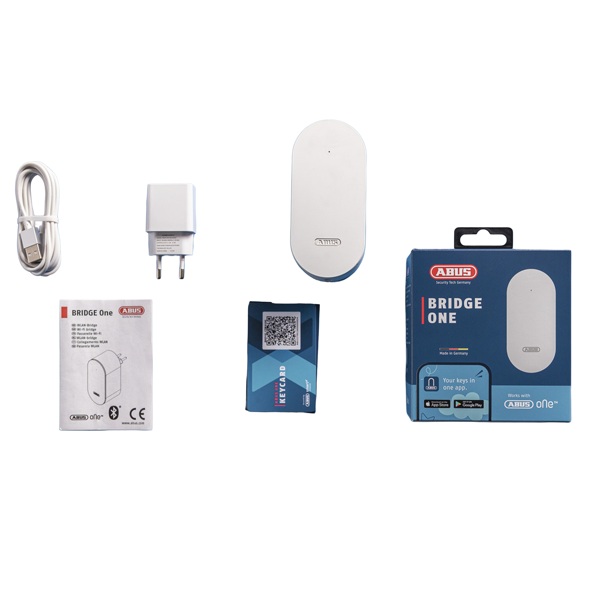 ABUS BRIDGE One WLAN-Bridge CFW4100 schwarz, Schloss-Tracker, Schlüsselanhänger, Brügge One, Bluetooth, Neu, Schloss-Adapter, Bridge One, Schlüsselanhänger, Bluetooth, WLAN-Bridge