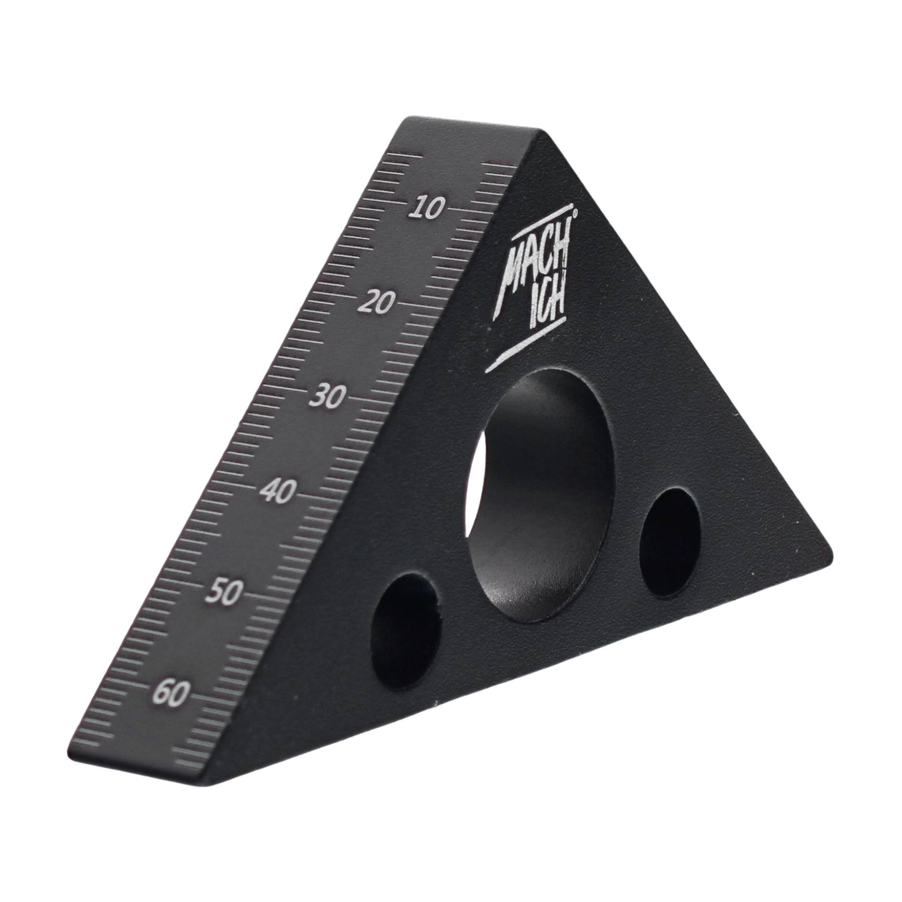 MACH ICH® Werkzeugwinkel schwarz metrisch & imperial  45° & 90° Winkel  präzise Markierungen, Lineal, Anglemesser, Messwerkzeug, Mini Lineal, Stahllineal, Dreieckslineal, Winkellineal, Messwerkzeug, Skala, Rundloch