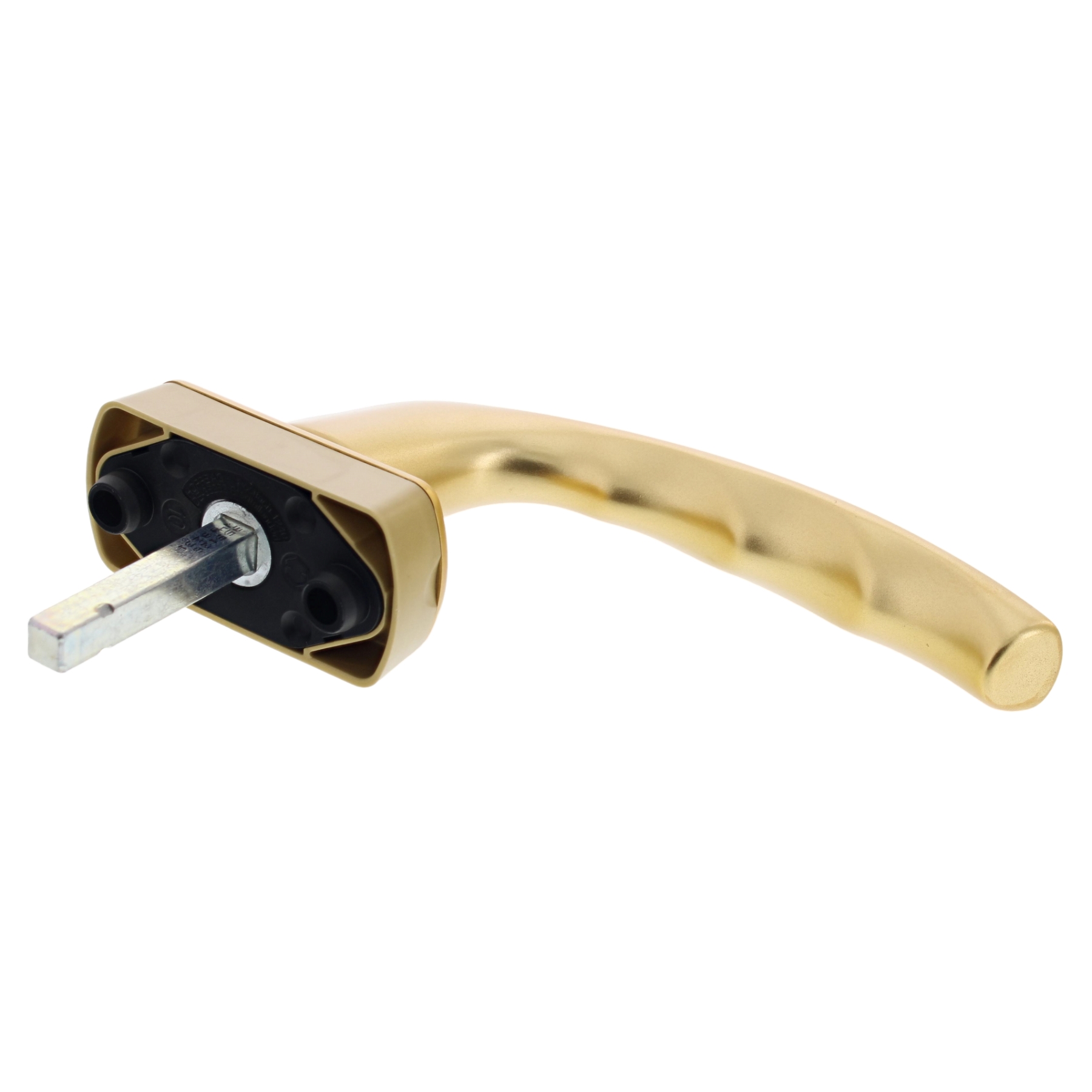 [BA] Hoppe Fenstergriff New York 0810 US10 F3 Messing 7/32, Türgriff, Türgriffgriff, Türelement, Goldfarbene Armatur, Griff mit Platte