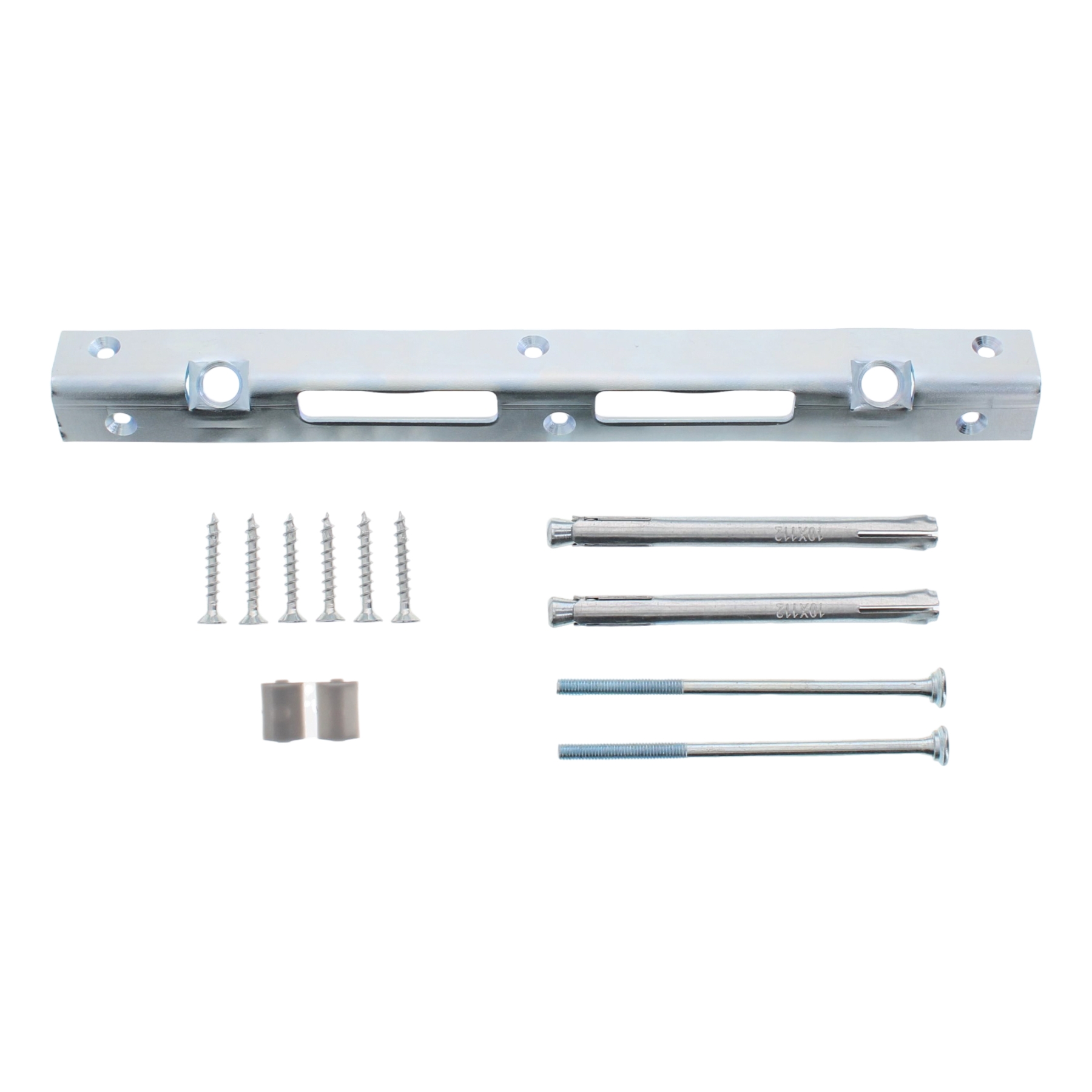 ToniTec Sicherheitswinkelschließblech mit Maueranker 300 x 25 x 25 mm käntig verzinkt, Montagehalter, Schraubenset, Metall, Löcher/Öffnungen, Wandhalterung